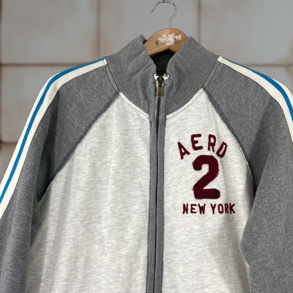 Aeropostale VINTAGE Aeropostale Track Jacket Mens L Gray Full Zip Racing Stripe Y2K Skater Size US L / EU 52-54 / 3 - 1 Thumbnail