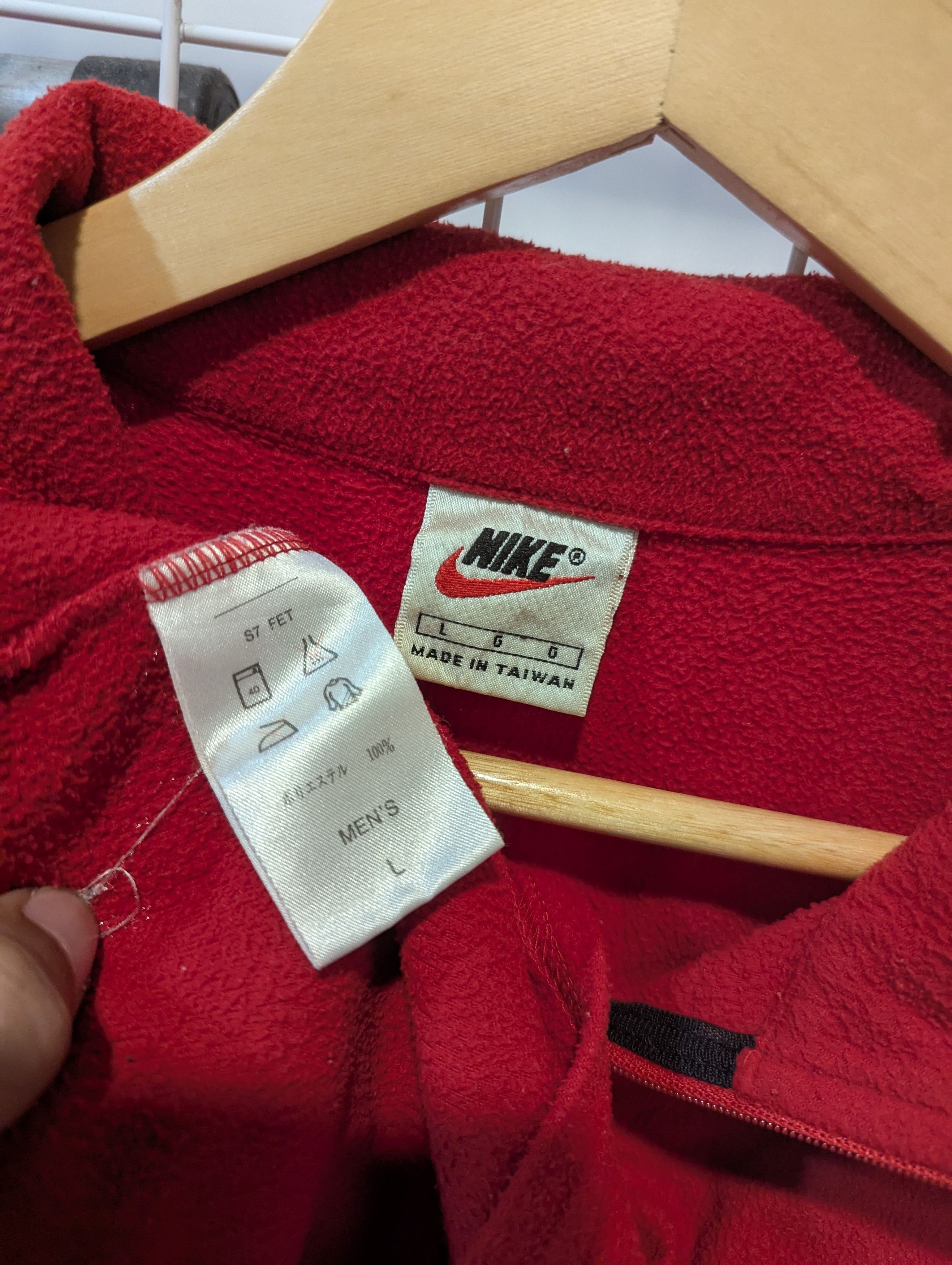 Nike × Vintage 90s Nike vintage fleece half zip swoosh therma-fit Size US L / EU 52-54 / 3 - 3 Thumbnail