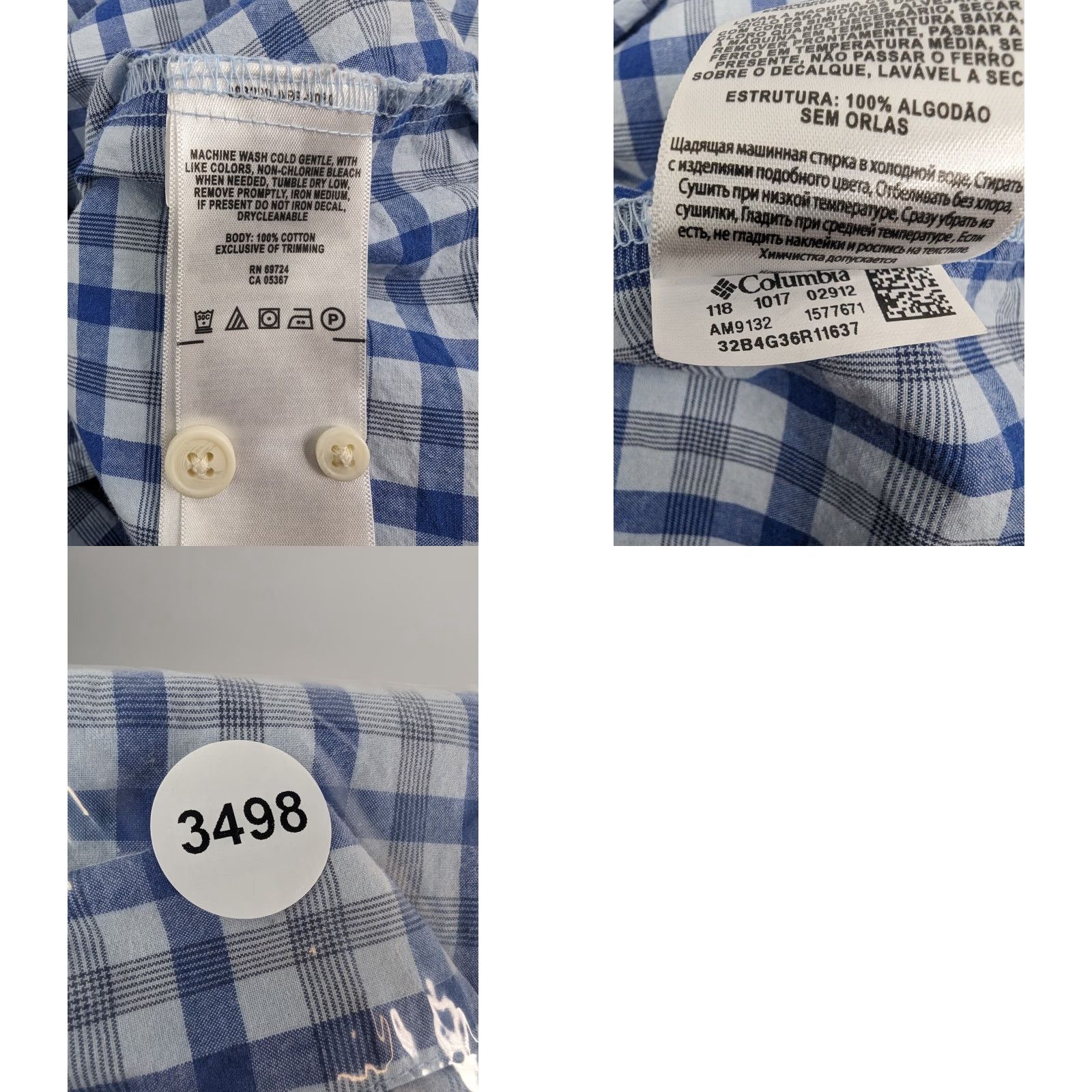 Vintage Columbia Shirt Button-Up Short Sleeve XL Blue Plaid Rapid Rivers II Button Down Casual Travel Mens Size US XL / EU 56 / 4 - 8 Thumbnail