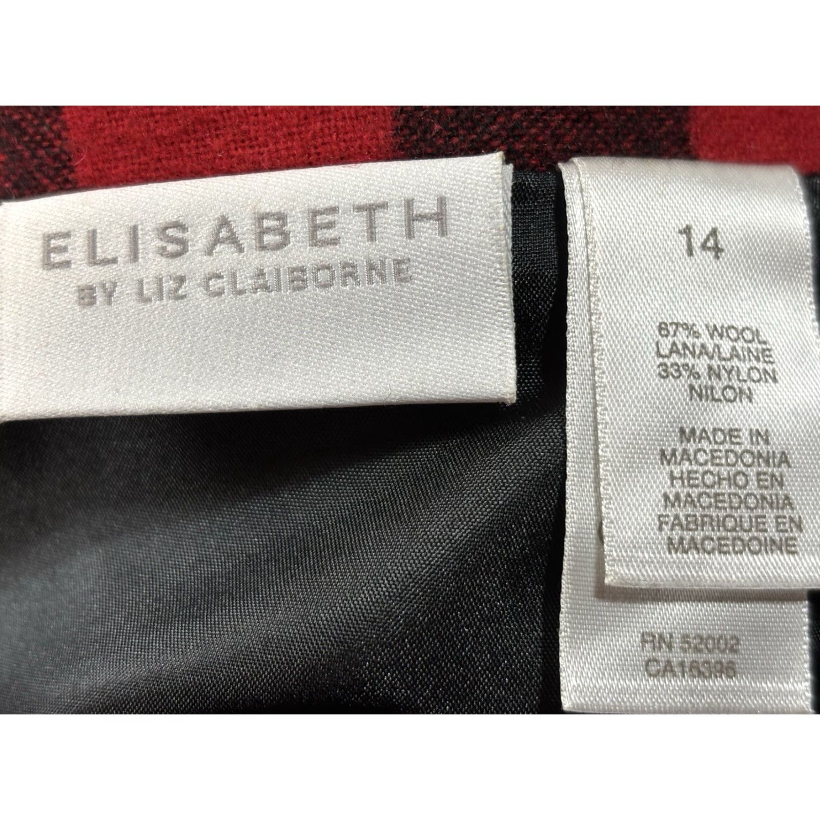 Liz Claiborne VINTAGE Liz Claiborne Blanket Maxi Wrap Skirt Women’s 14 Red Black Buffalo Check 90s Womens Size 36" / US 14 / IT 50 - 7 Thumbnail
