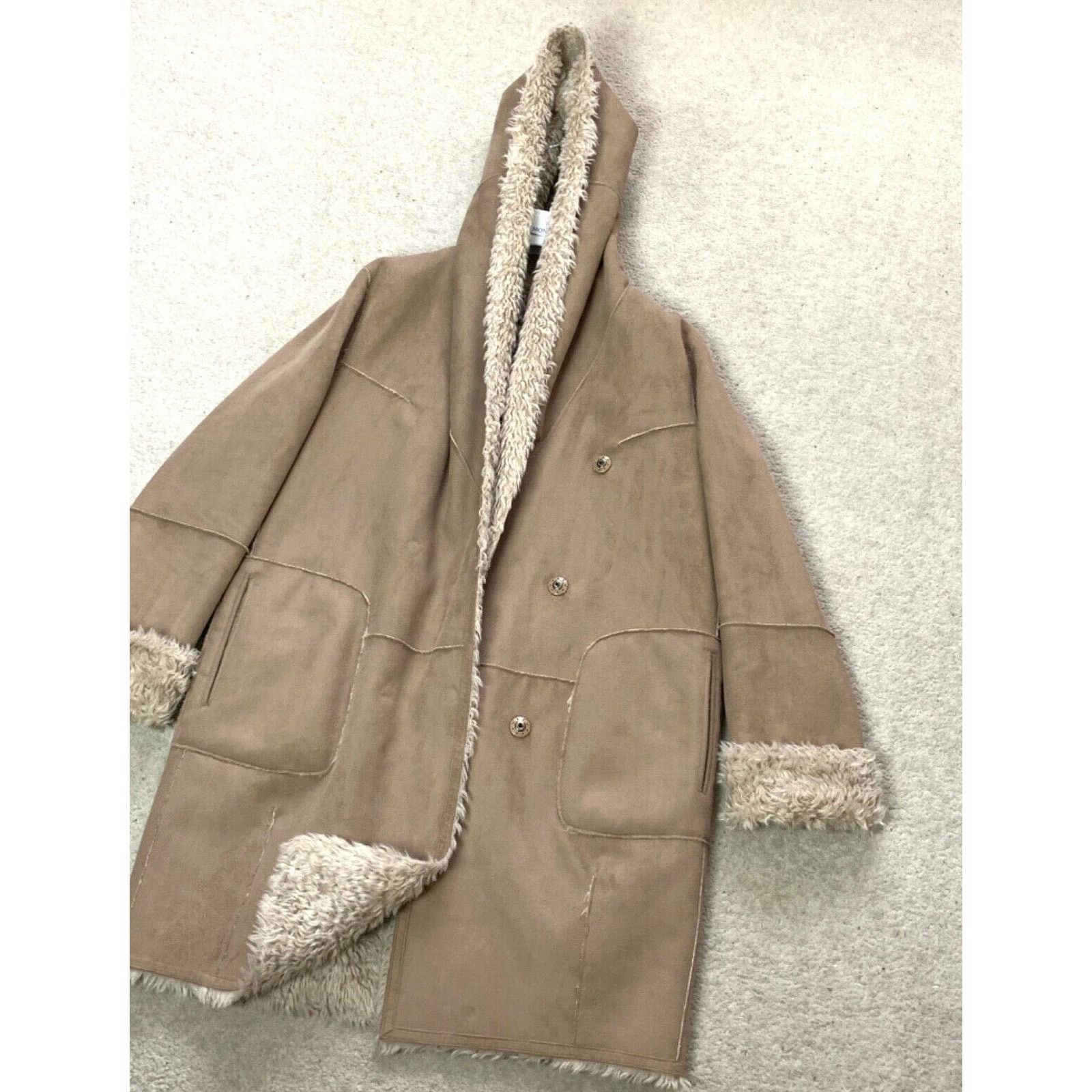 Other Womens MARCCAIN Faux Shearling Fur Coat Jacket N3 UK 12 40 M Size M / US 6-8 / IT 42-44 - 3 Thumbnail