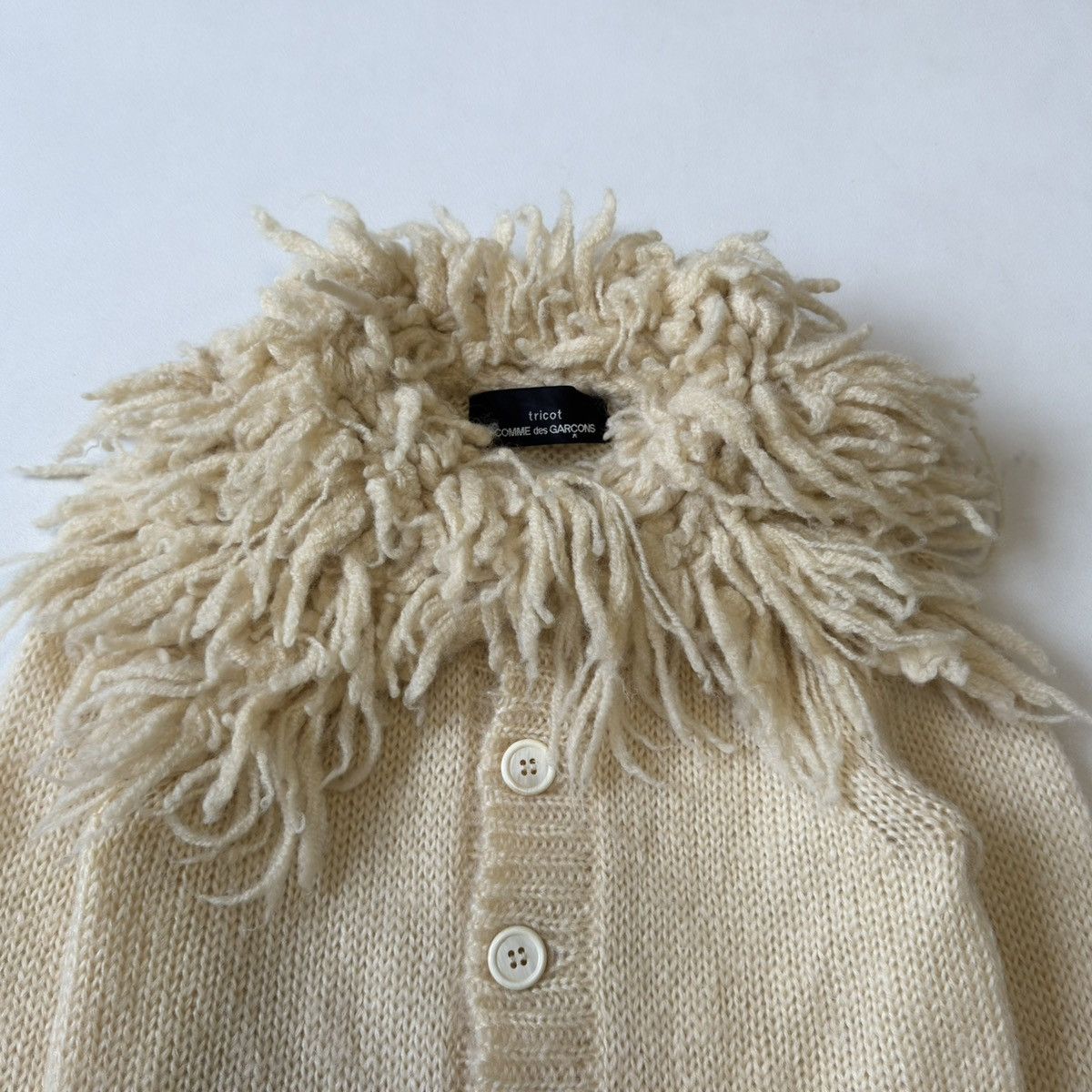 Comme des Garcons A/W 05 ‘Sheeps Fur’ Collar Cardigan Size XS / US 0-2 / IT 36-38 - 3 Thumbnail