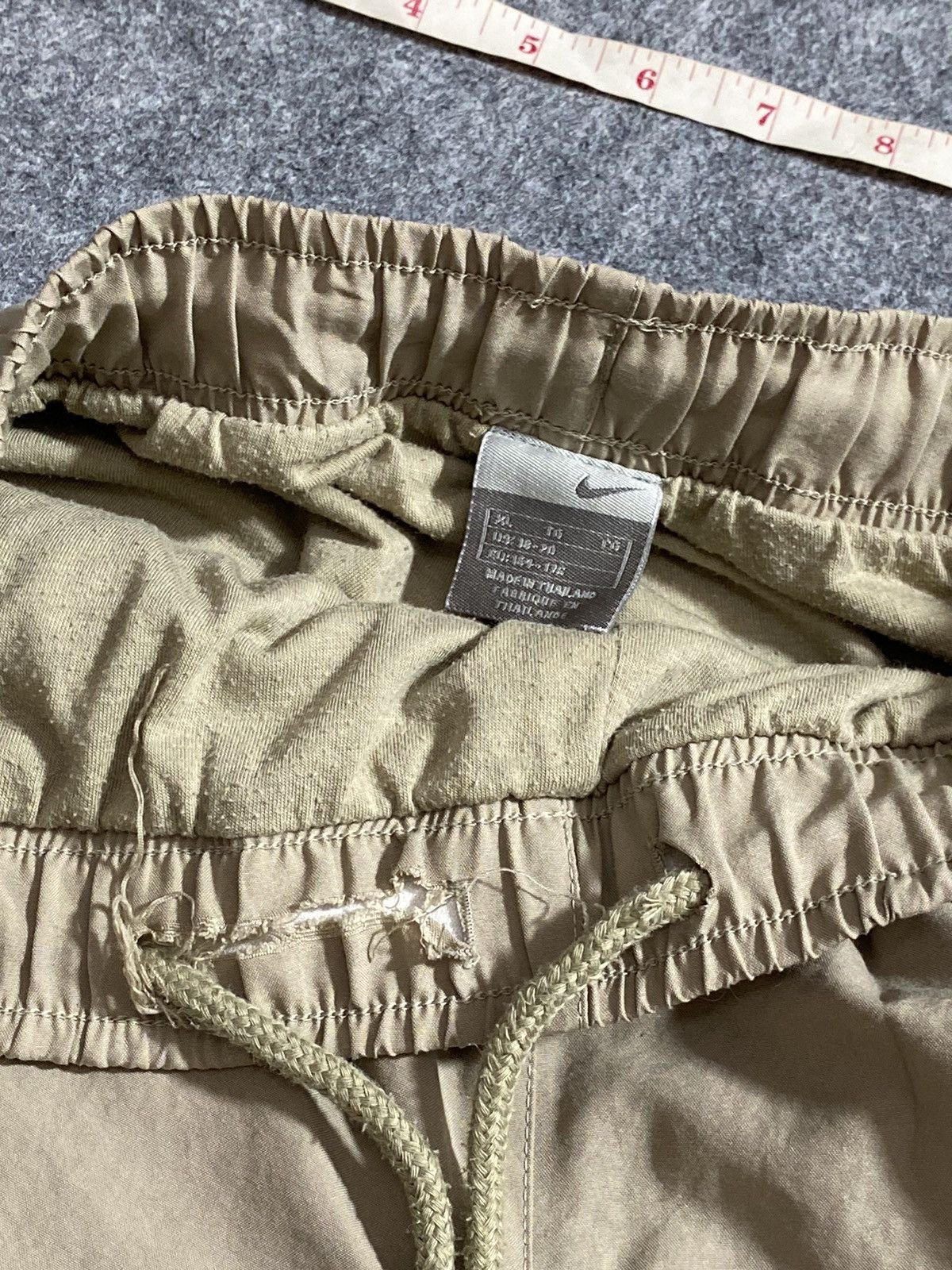 Nike × Vintage Y2K Nike Nylon Pants Track Drill Cream Swoosh Size US 30 / EU 46 - 16 Thumbnail