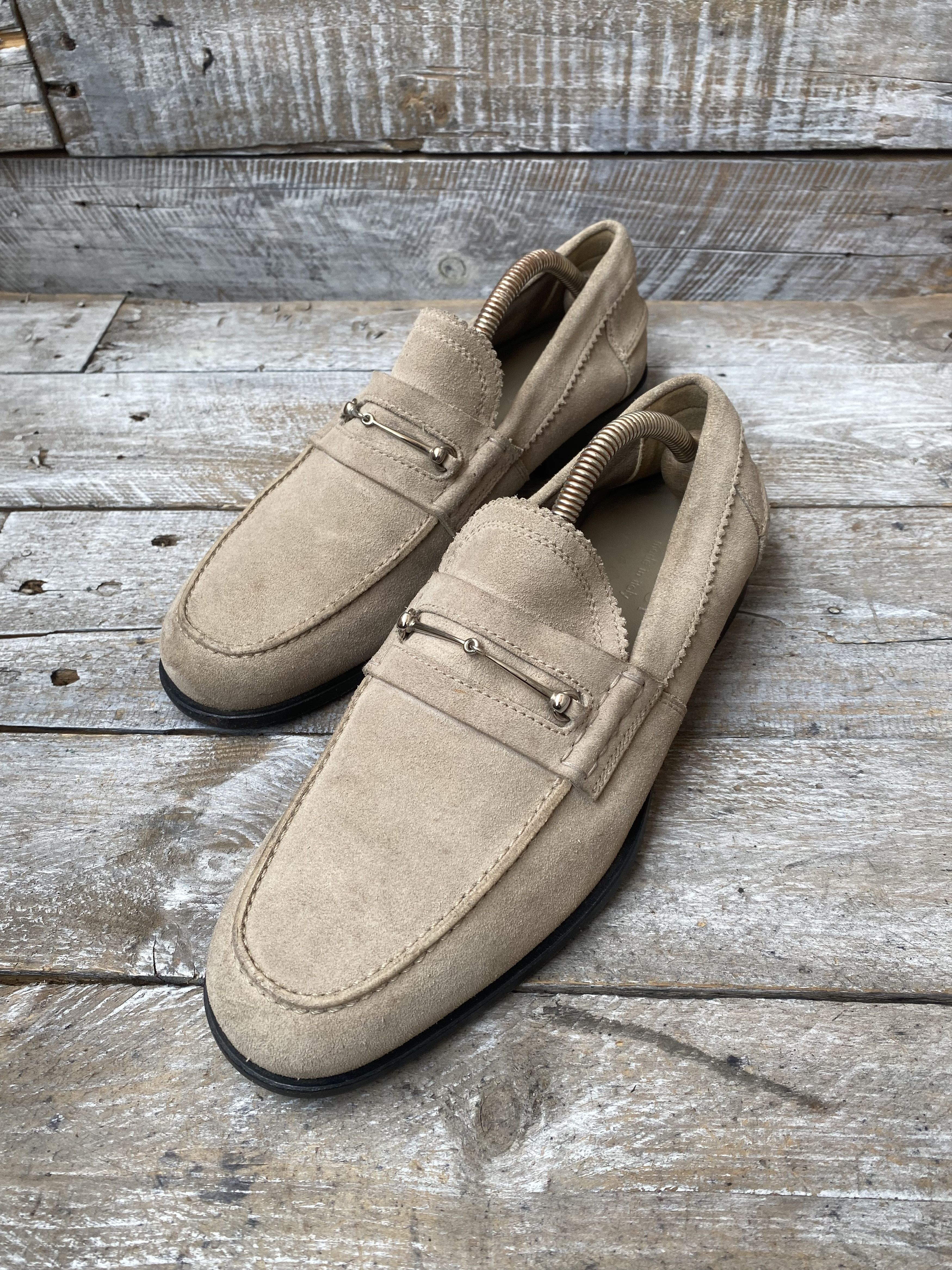 Gucci Gucci horsebit taupe suede leather loafers uk 6 Size US 7 / EU 40 - 14 Thumbnail