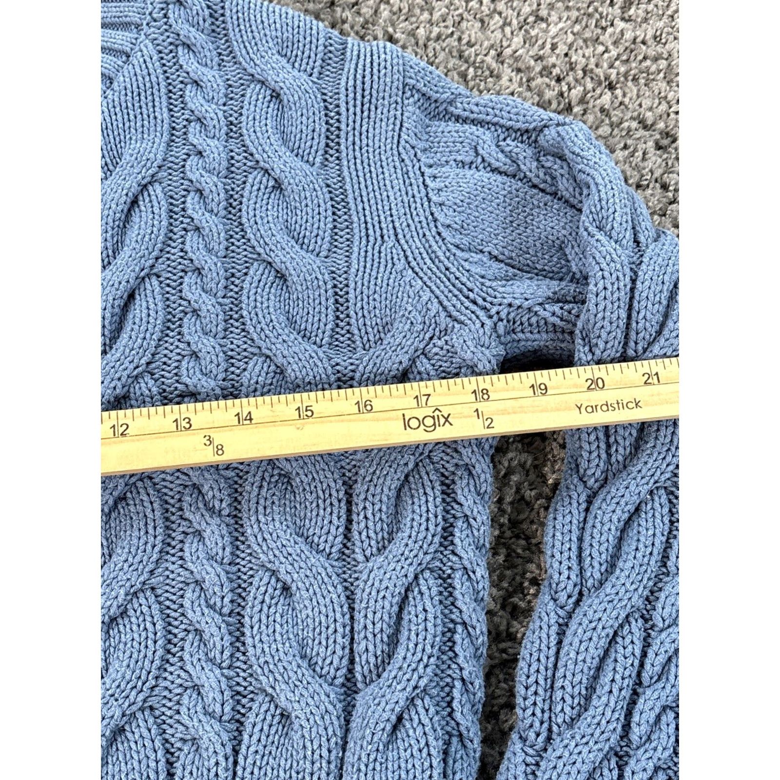 Abercrombie & Fitch Abercrombie & Fitch Cardigan Sweater Womens XL Blue Chunky-Knit Fisherman Button Size XL / US 12-14 / IT 48-50 - 3 Thumbnail