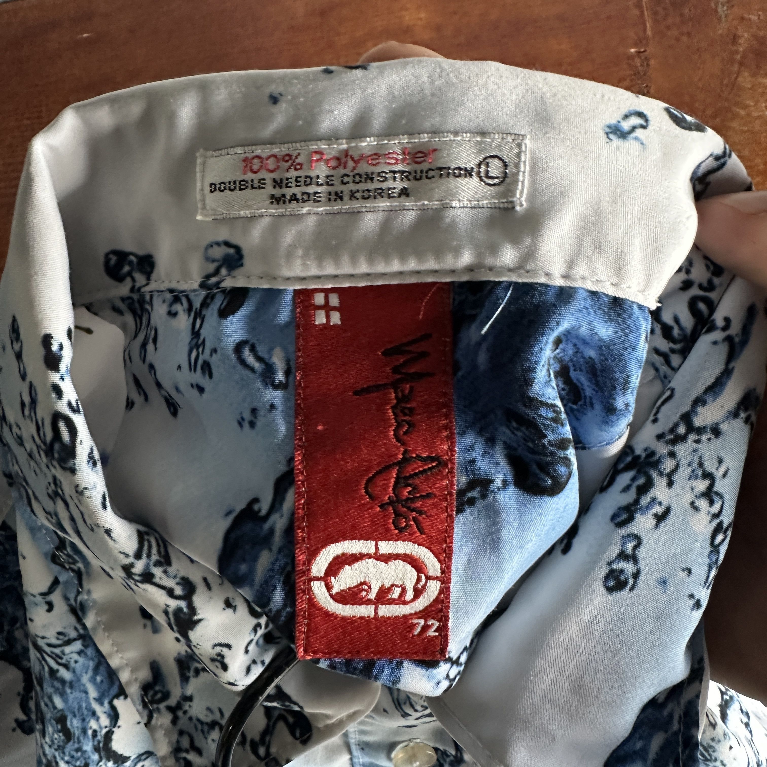 Ecko Unltd. Vtg Ecko Unltd Button Up Shirt Y2K Water Ecko Summer 2000 Size US L / EU 52-54 / 3 - 11 Thumbnail