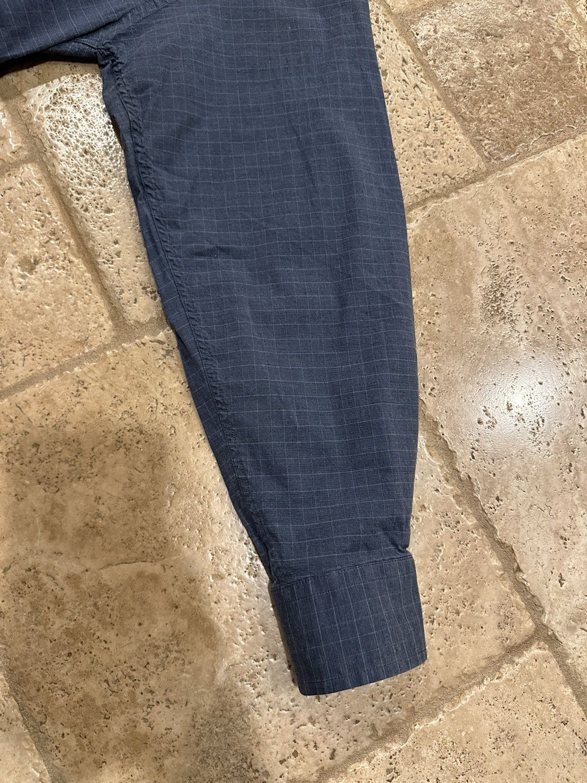 Croft & Barrow × Vintage Vintage Croft & Barrow Blue Checker Button Up Collard Shirt Size US S / EU 44-46 / 1 - 5 Thumbnail