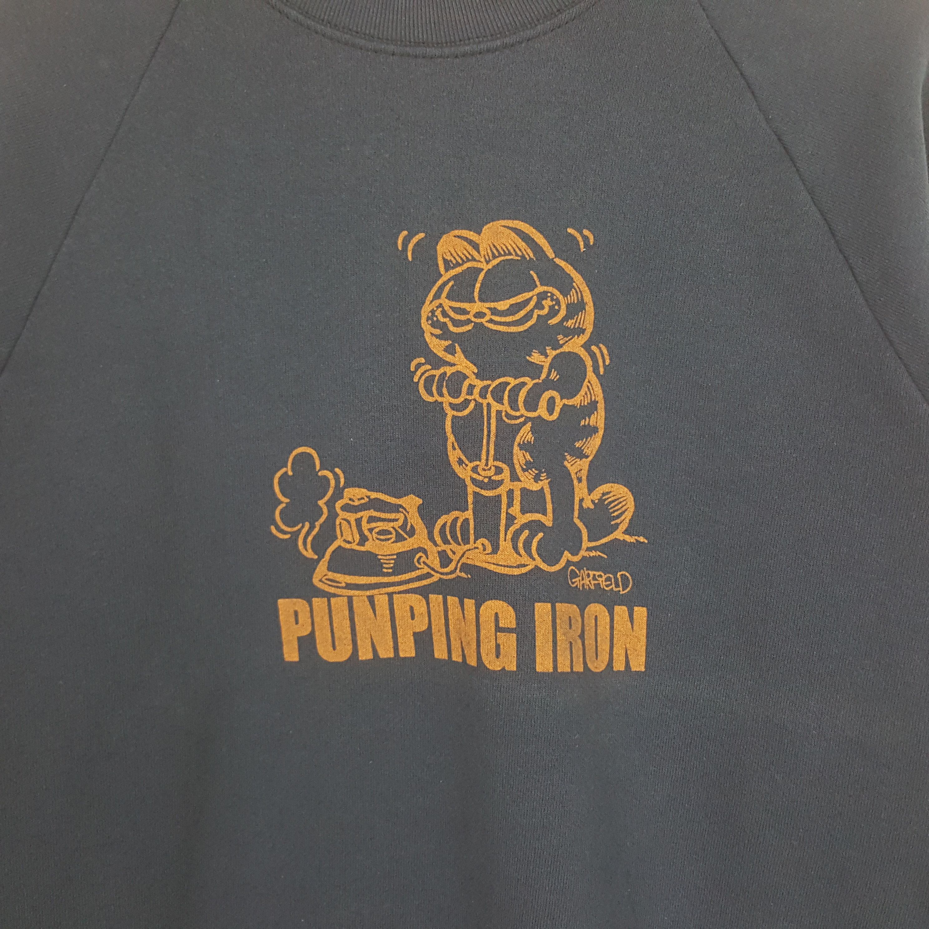 Fruit Of The Loom × Vintage Vintage Garfield Punping Iron Cartoon Sweatshirt C290N14 Size US S / EU 44-46 / 1 - 2 Thumbnail