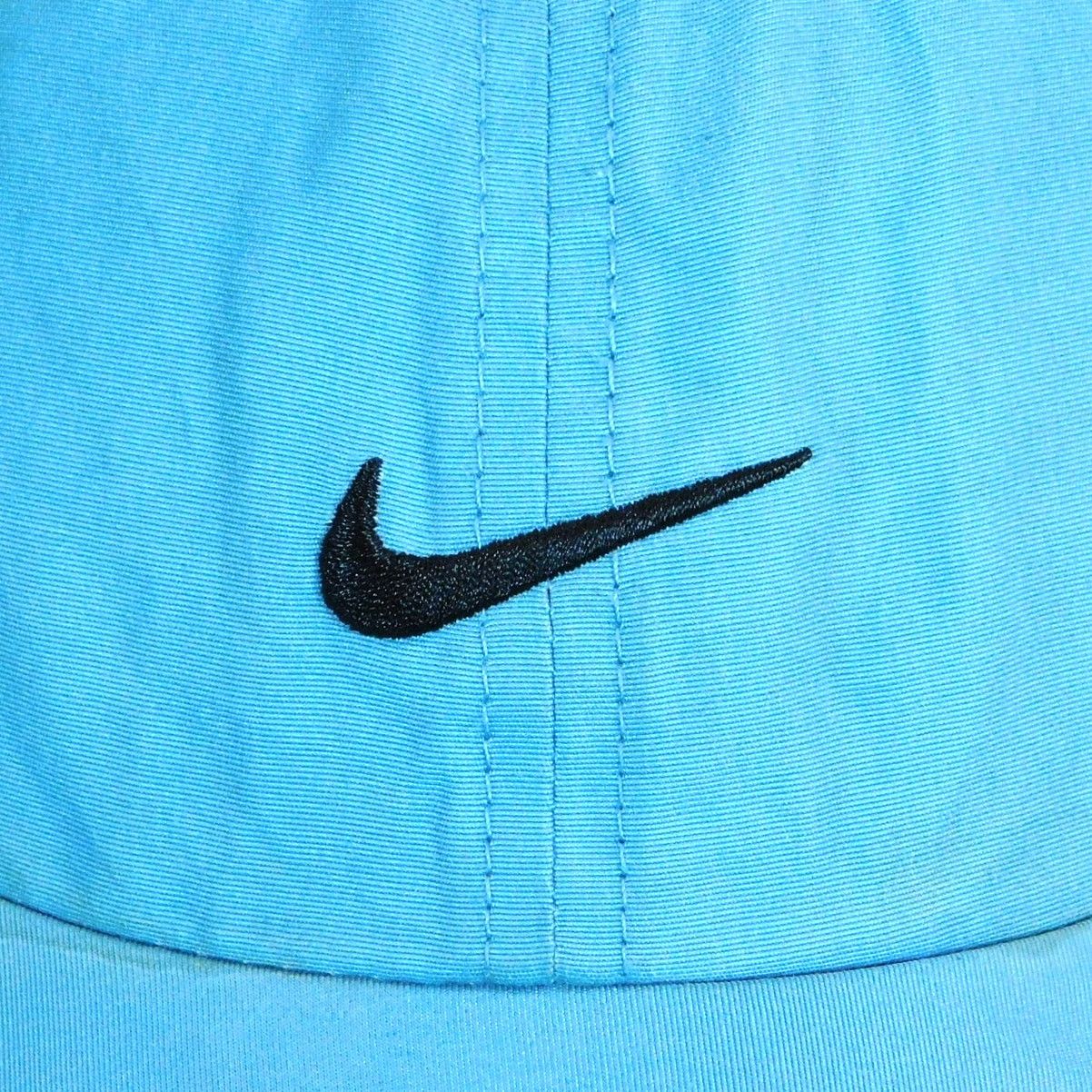 Nike Nike Gray Tag Dad Hat Light Blue Black Swoosh Strapback Size ONE SIZE - 2 Thumbnail