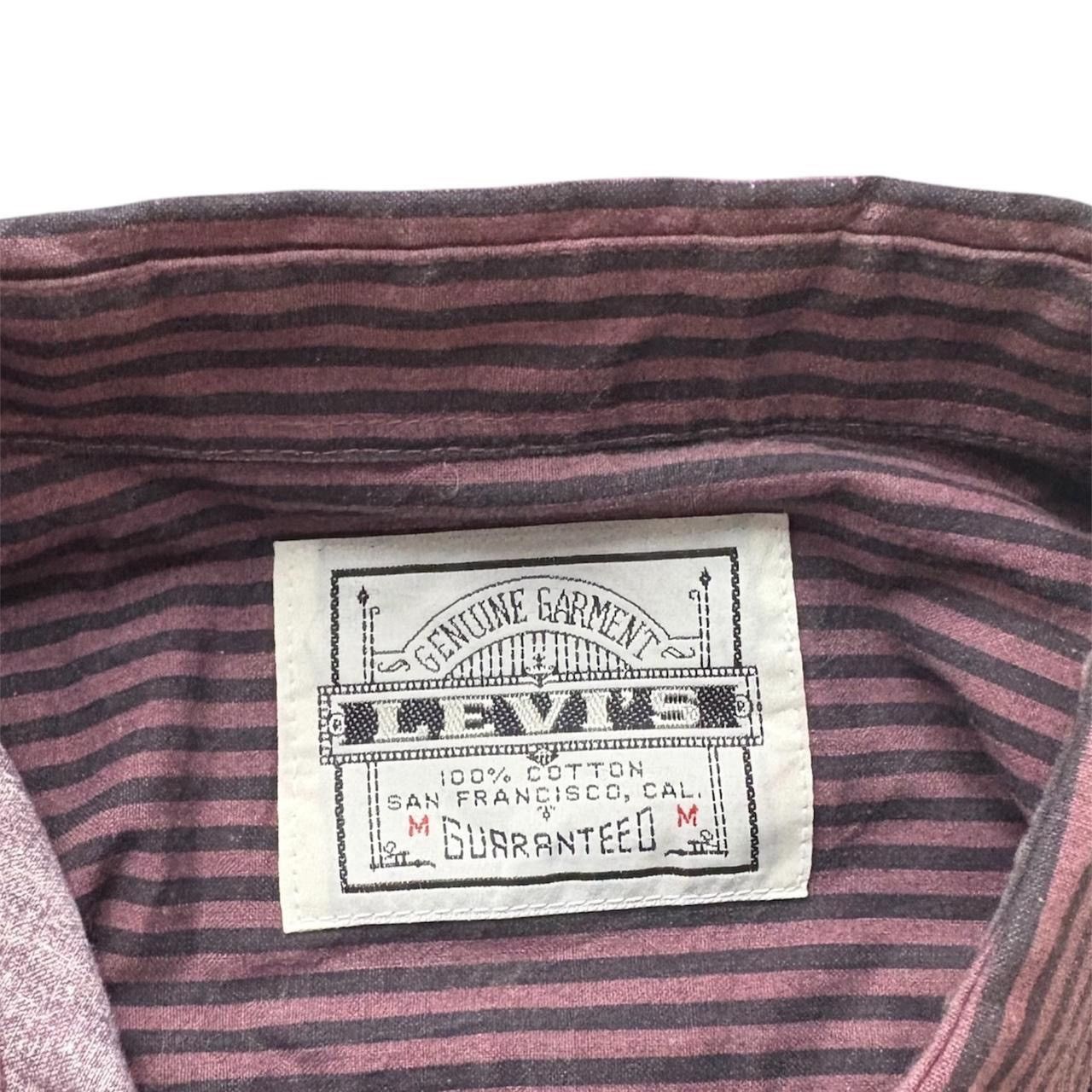 Levi's Vintage 90s Levi’s Purple & Black Striped Button Work Shirt Size US M / EU 48-50 / 2 - 4 Thumbnail