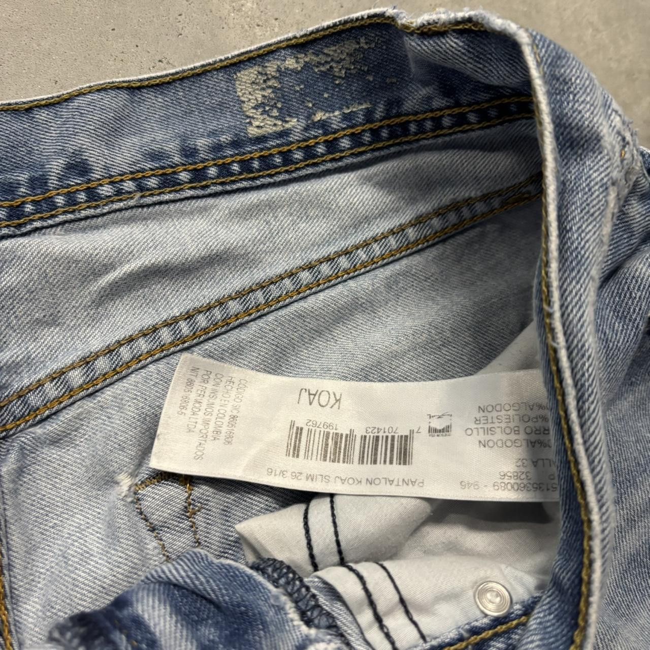 Japanese Brand × Vintage Crazy Vintage Y2K/2000s Grunge Faded Wash Distressed Denim Jeans! Size US 31 - 7 Thumbnail