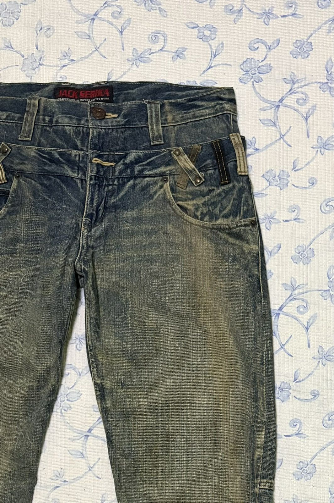 Japanese Brand × Vintage Japanese International World Streetwear Double Waist Jeans Size US 34 / EU 50 - 7 Thumbnail