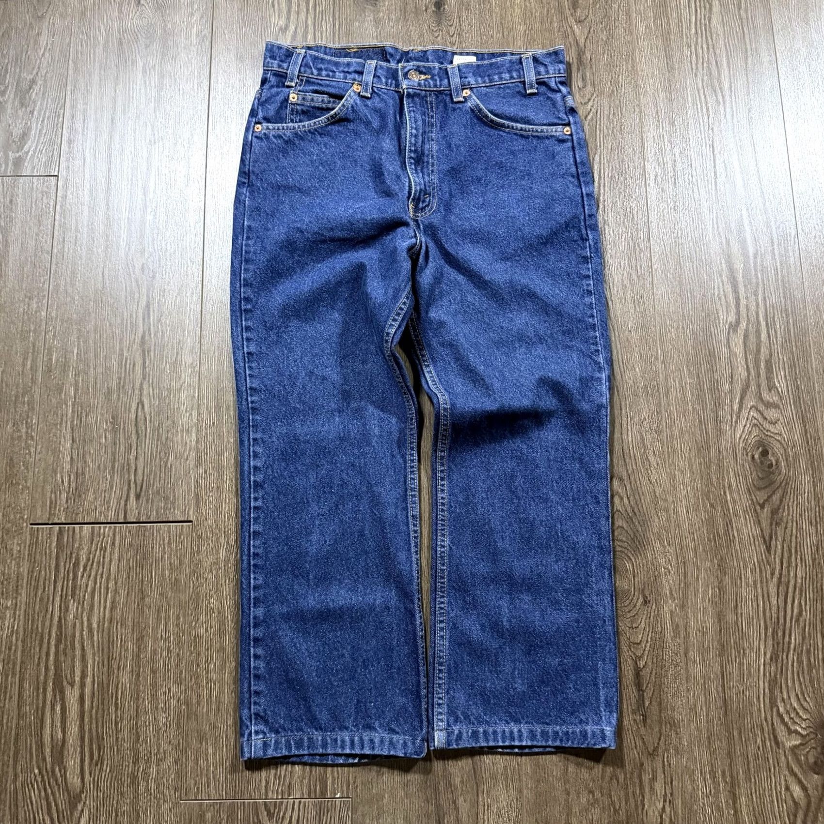Levi's VINTAGE Levi's 517 Bootcut Jeans Mens 30x25 Blue Dark Wash Regular Fit Denim Classic Jeans Size 30" / US 8 / IT 44 - 5 Thumbnail