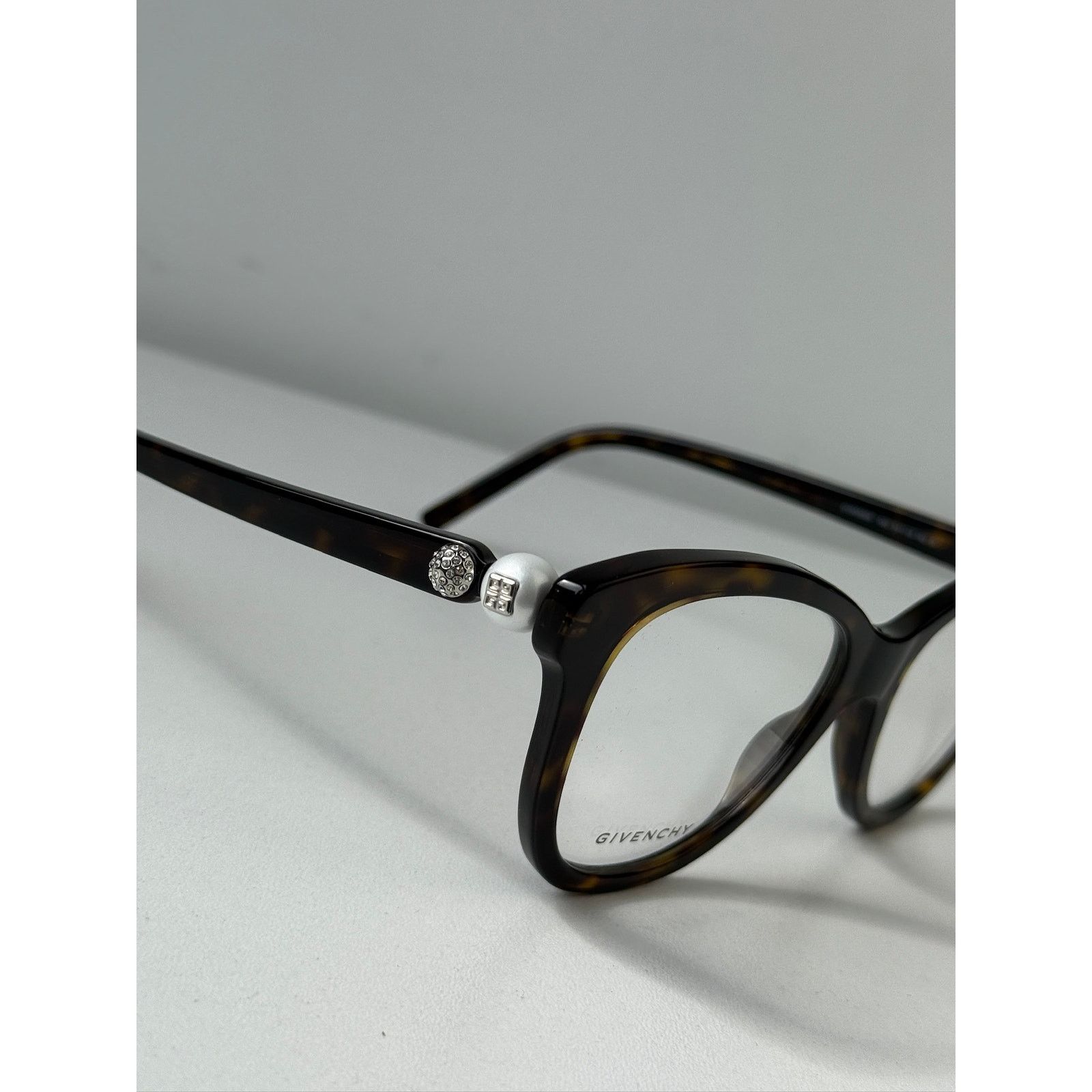 Givenchy NEW Givenchy GV50089I Cat Eye Pearl Brown Crystal Frames Size ONE SIZE - 5 Thumbnail