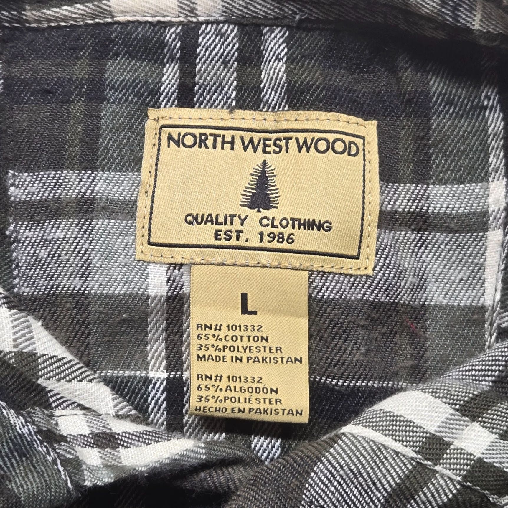 Vintage VINTAGE North West Wood Shirt Plaid Long Sleeve Men L Black Casual Western Pattern 90s Mens Size US L / EU 52-54 / 3 - 3 Thumbnail