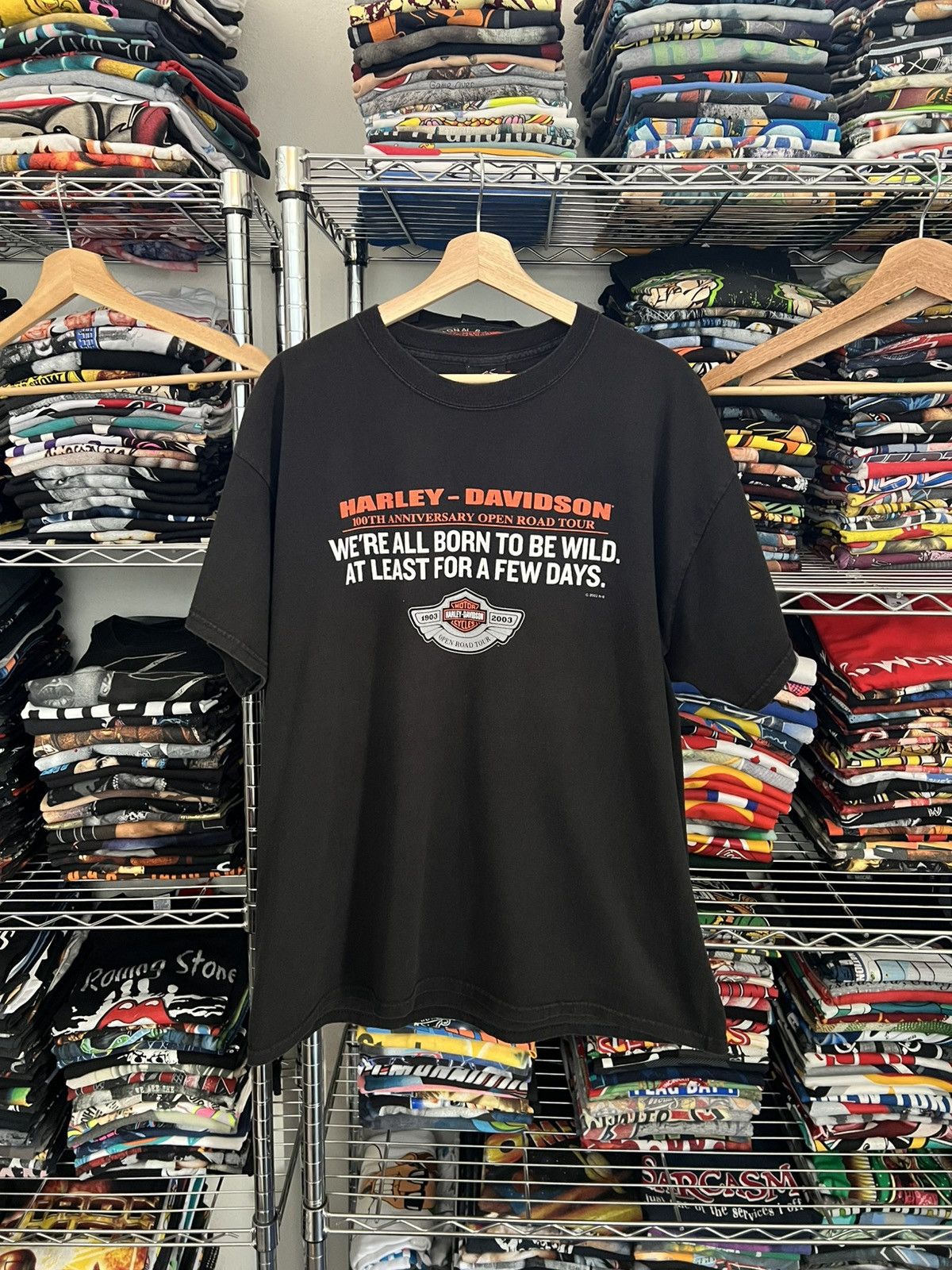 Harley Davidson 2002 H-D Motorcycles Born to Be Wild 100th Anniversary Tee Size US XL / EU 56 / 4 - 1 Thumbnail