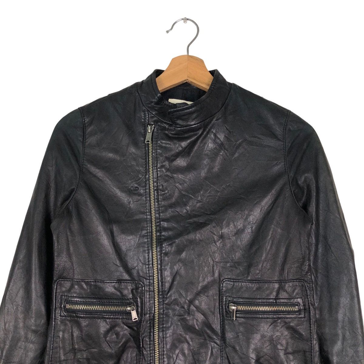 Issey Miyake 🔥Cropped Leather Biker Jacket Ships Japan Size US S / EU 44-46 / 1 - 3 Thumbnail