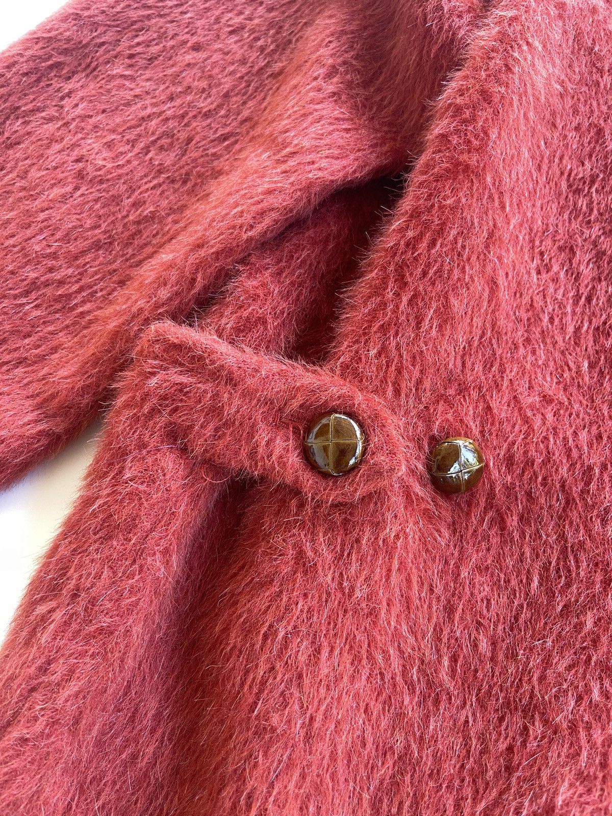 Japanese Brand Massimo Monteforte Fuzzy Mohair Button Less Coat Size M / US 6-8 / IT 42-44 - 13 Thumbnail