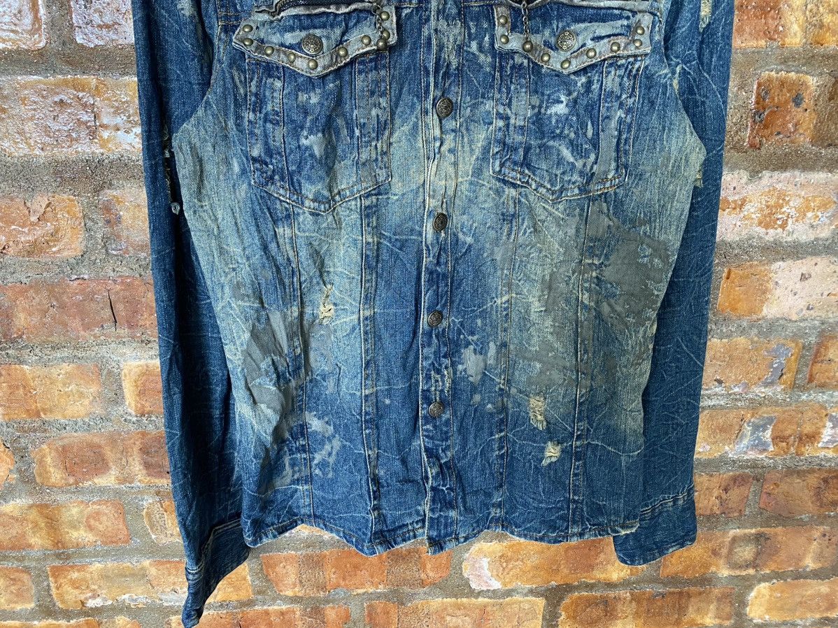 In The Attic Distressed mud wash zipper hoodie Punk button up Size US M / EU 48-50 / 2 - 4 Thumbnail