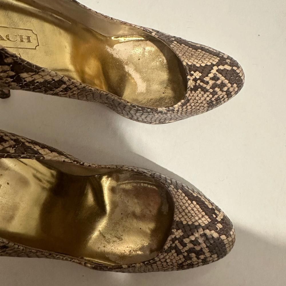 Coach COACH Chelsey Snake-Embossed Leather Round Toe Pumps Heels 9 Size US 9 / IT 39 - 3 Thumbnail