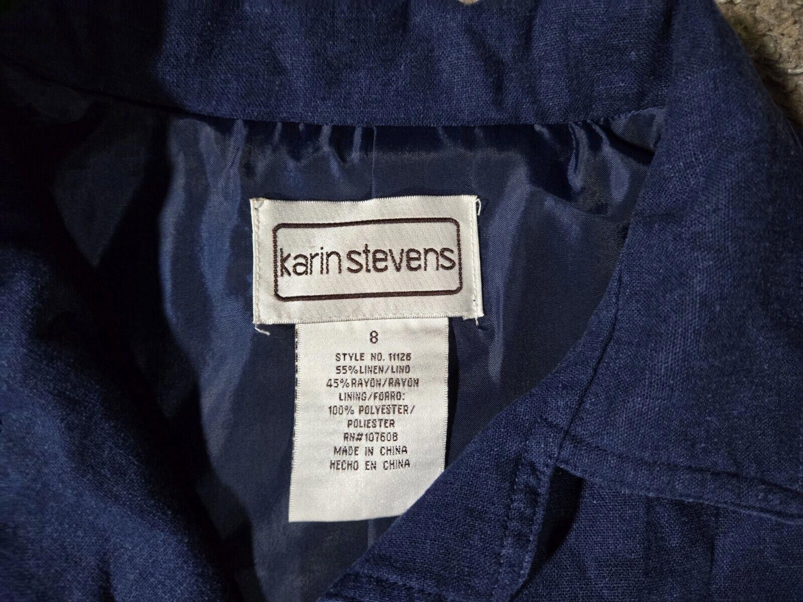Designer Karin Stevens Vintage Button Dress With Belt sz 8 Size M / US 6-8 / IT 42-44 - 7 Thumbnail