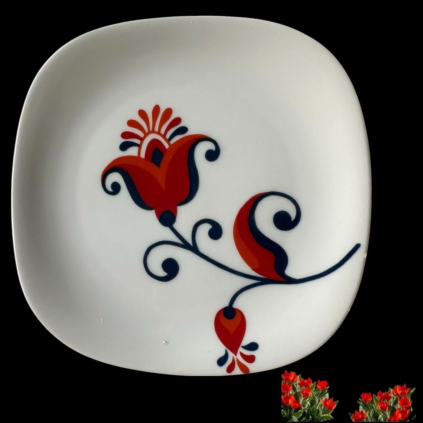 Handmade × Vintage VTG 70s Block Langenthal Transition Bread Plates 6 piece Red Size ONE SIZE - 11 Thumbnail