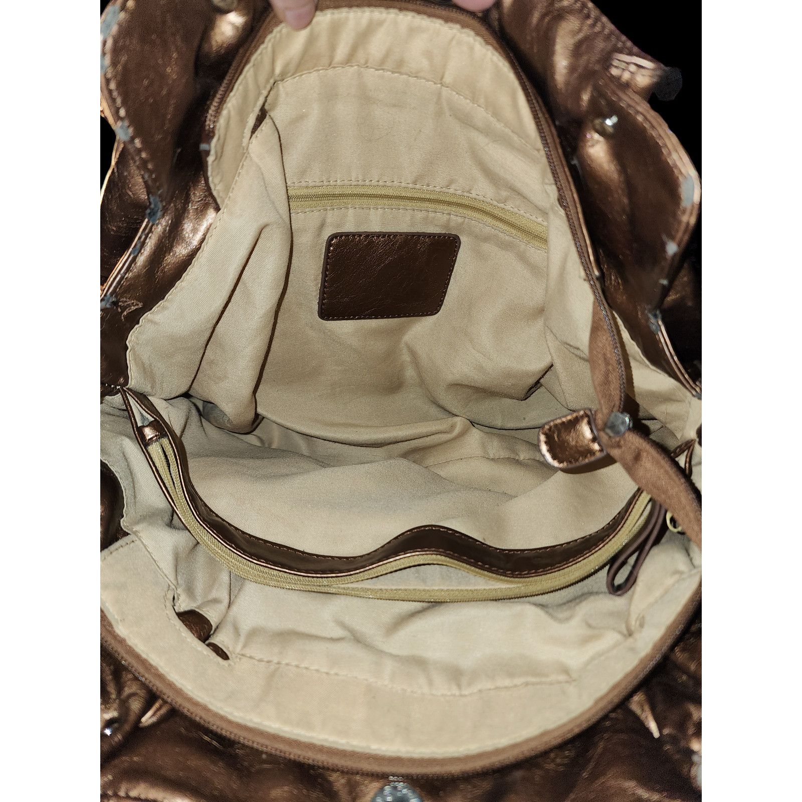 The Unbranded Brand Unbranded bronze faux-leather shoulder bag Size ONE SIZE - 5 Thumbnail