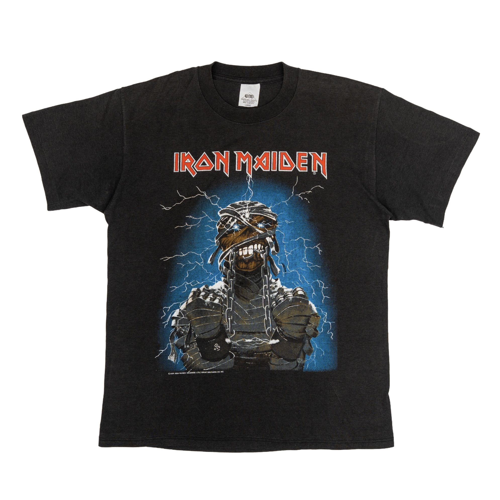 Vintage 1984 Iron Maiden Powerslave Tour Short Sleeve Tee Shirt Bla Size US L / EU 52-54 / 3 - 1 Thumbnail