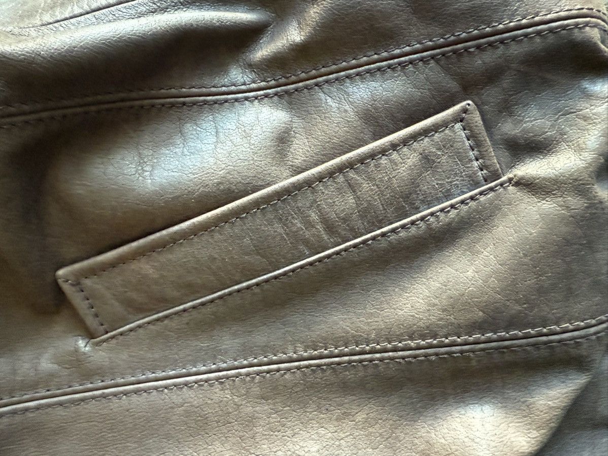 Jos. A. Bank Jos. A. Bank Brown Leather Bomber Jacket L– Map Print Lining Size US L / EU 52-54 / 3 - 6 Thumbnail