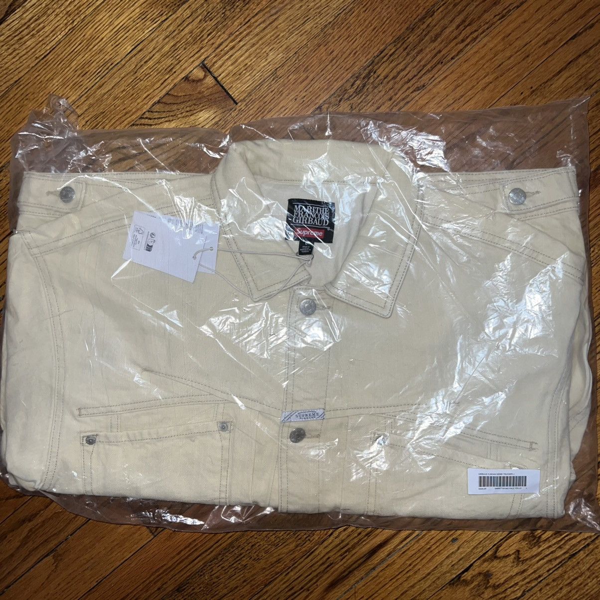 Supreme Supreme Marithe Girbaurd Denim Trucker Jacket Cream Size L Size US L / EU 52-54 / 3 - 4 Thumbnail