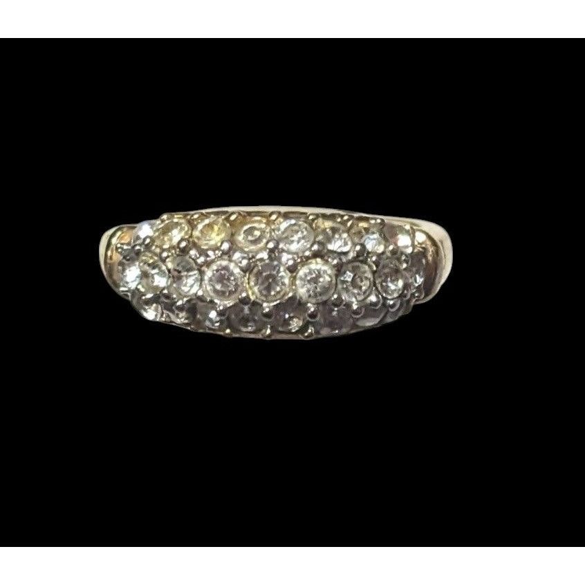 Other Elegant Glam Triple Crystal Layer Gold Tone Ring Size 5 Size ONE SIZE - 7 Thumbnail