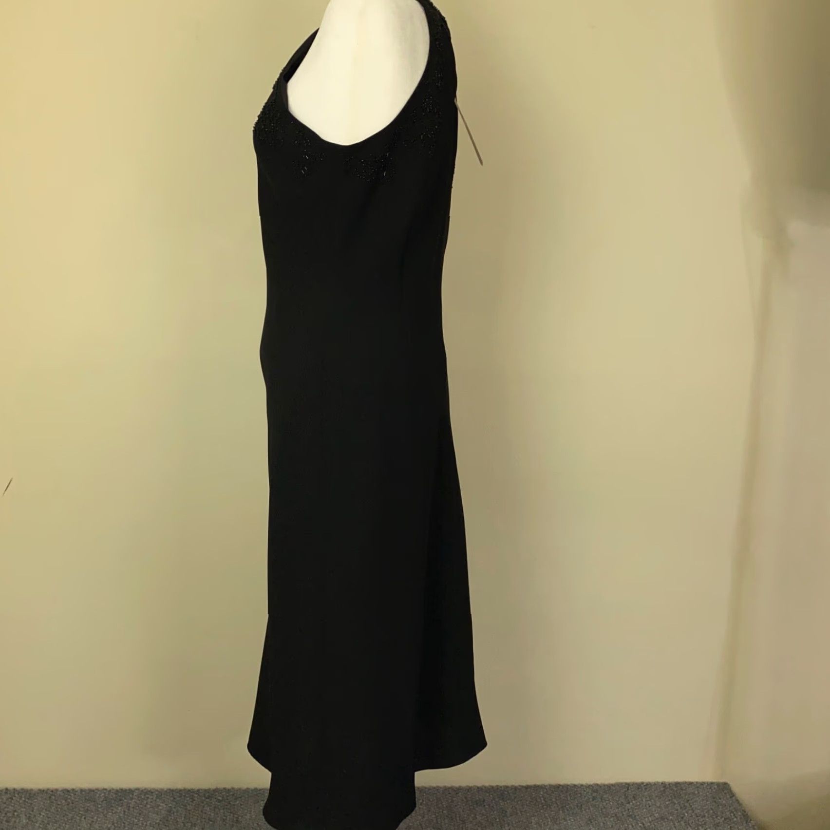 Vintage Leslie Fay Dress Womens Size 10 Black Sleeveless Beaded Fit Flare Above Knee Size L / US 10 / IT 46 - 5 Thumbnail