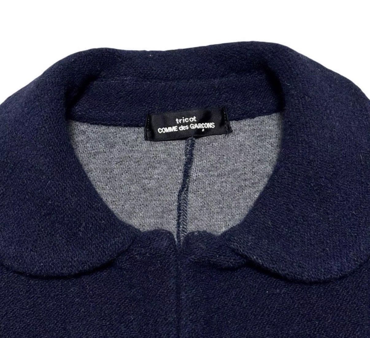 Comme des Garcons COMME des GARÇONS Navy Doll Collar Short Knit Cardigan K23 Size S / US 4 / IT 40 - 6 Thumbnail