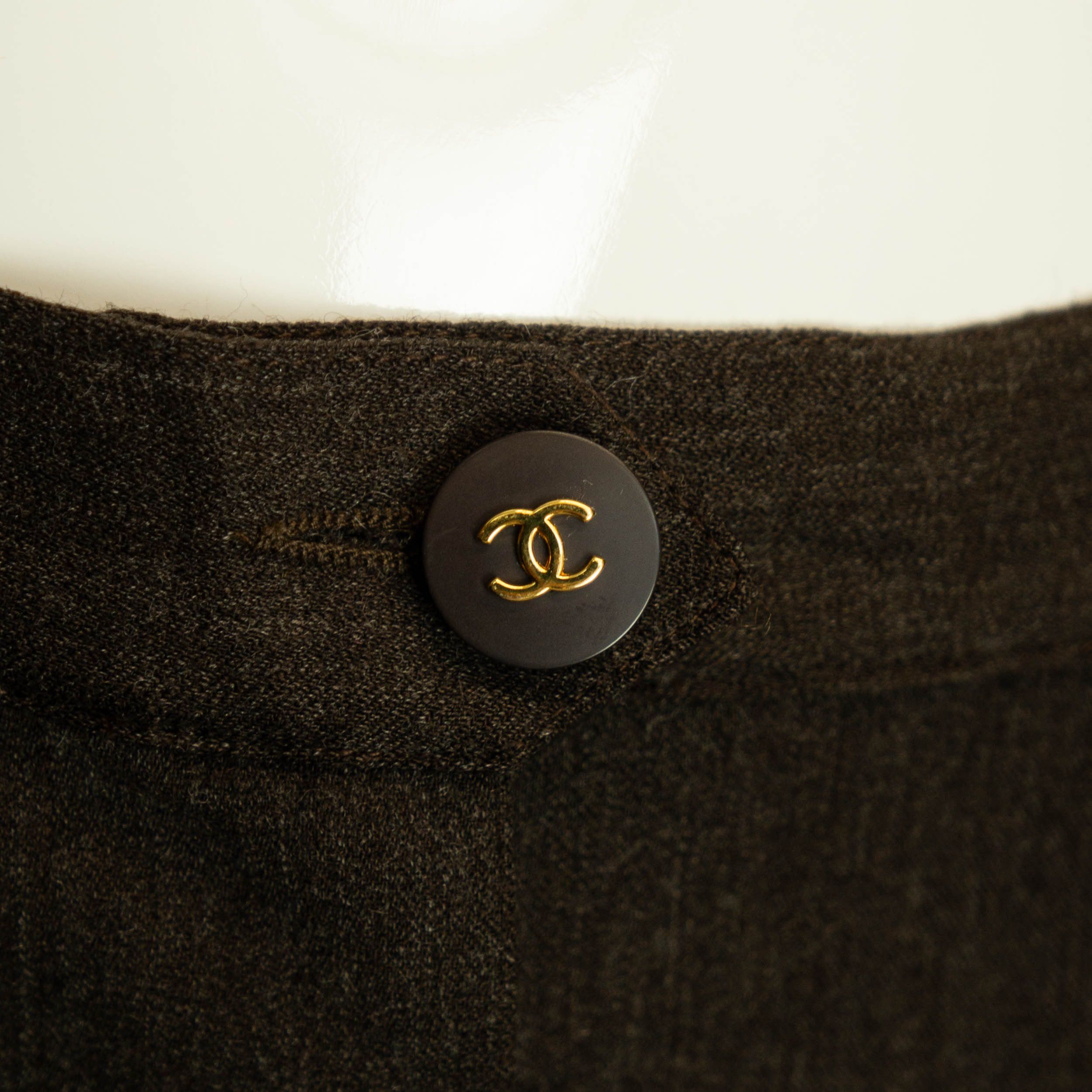 Chanel × Vintage CHANEL Logo Gray Wool Pencil Skirt Vintage 90s 00s Size 30" / US 8 / IT 44 - 5 Thumbnail