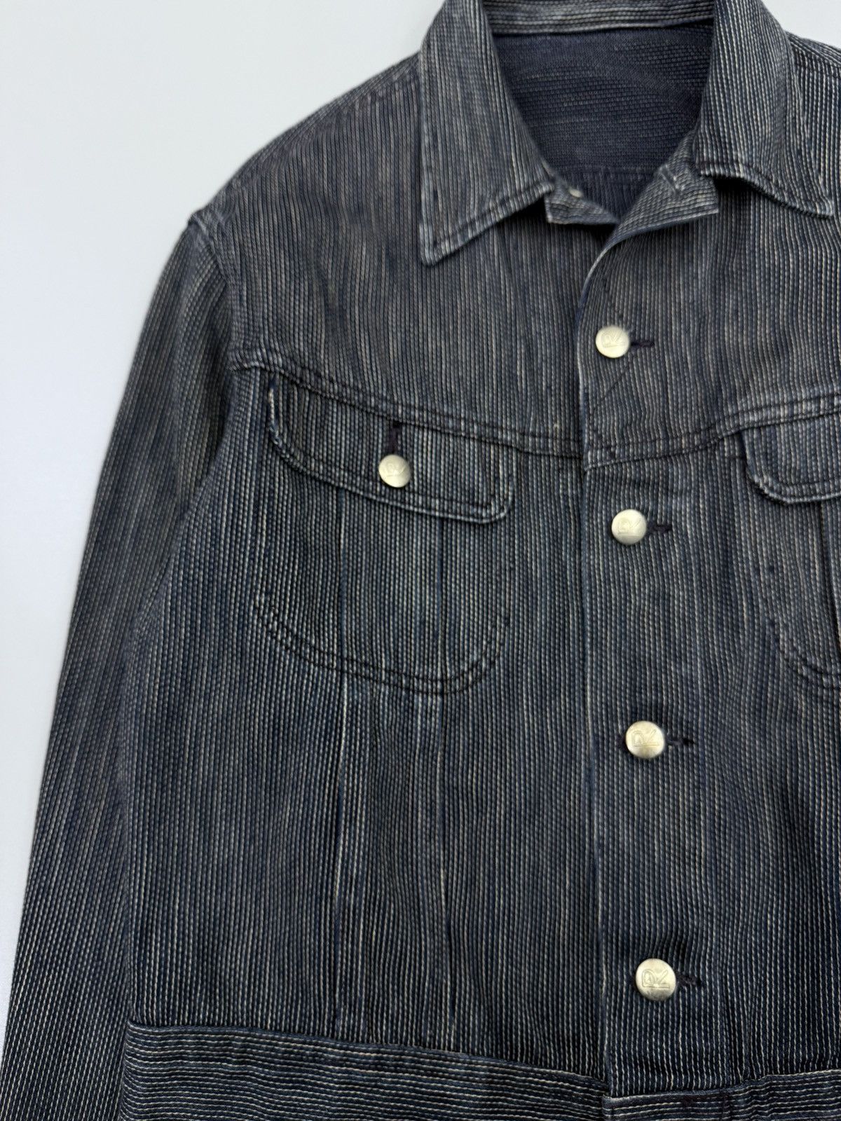 45rpm Vintage 45RPM Wabash Pinstripe Indigo Trucker Denim Jacket Size US M / EU 48-50 / 2 - 13 Thumbnail