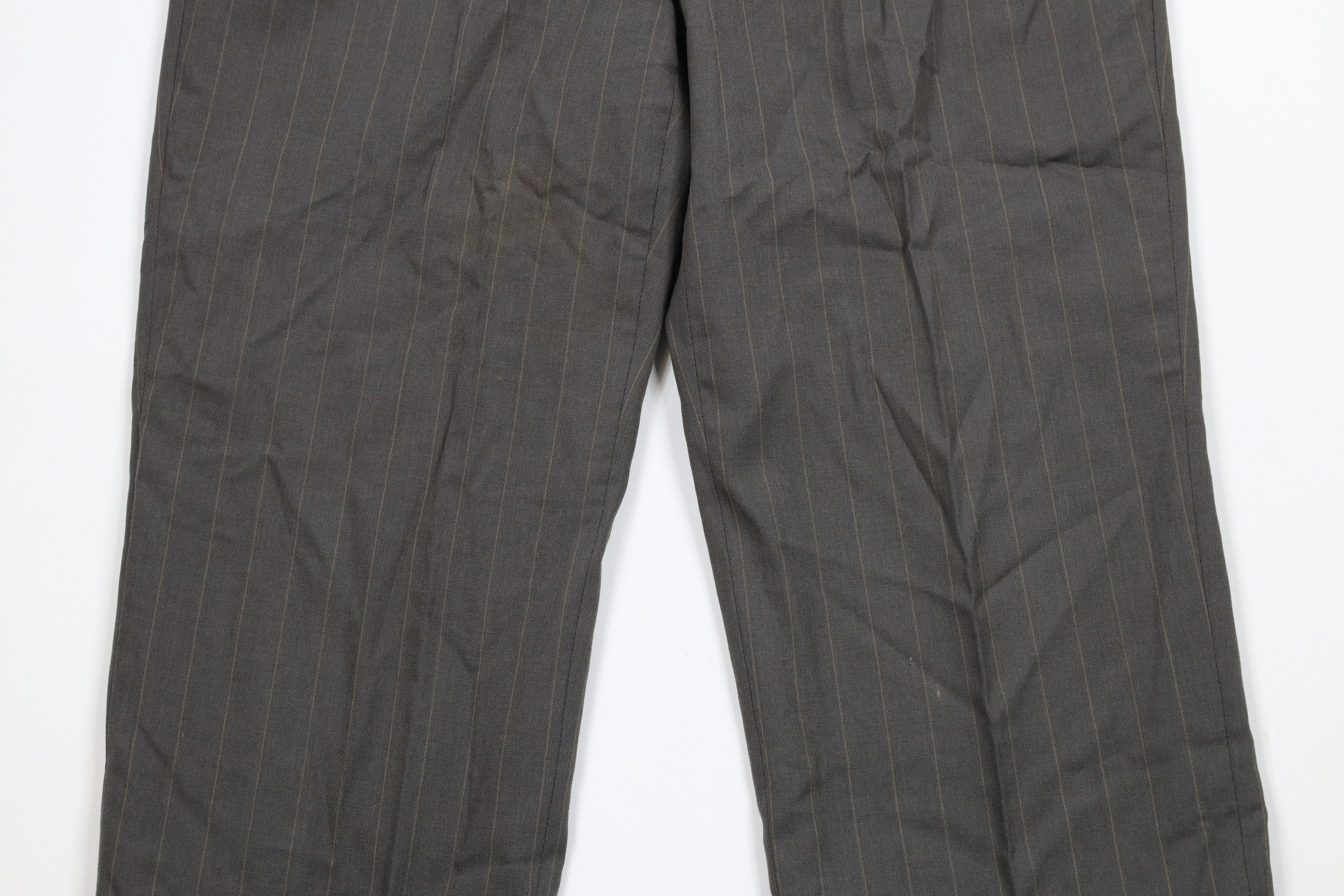 Vintage Vintage 90s Streetwear Wool Striped Wide Leg Chino Pants Size US 33 - 3 Thumbnail