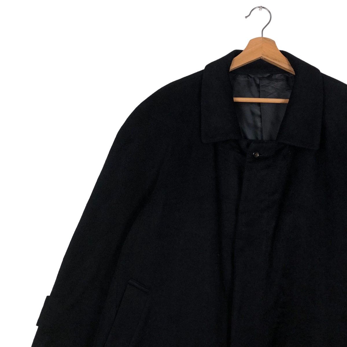 Issey Miyake Rich Black Vintage Wool Long Jacket Herringbone DonatoVinci Size US L / EU 52-54 / 3 - 8 Thumbnail