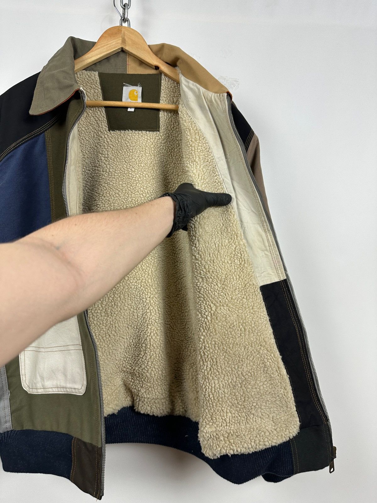 Carhartt × Vintage Vintage Carhartt Reworked Detroit Sherpa Jacket Size US L / EU 52-54 / 3 - 14 Thumbnail
