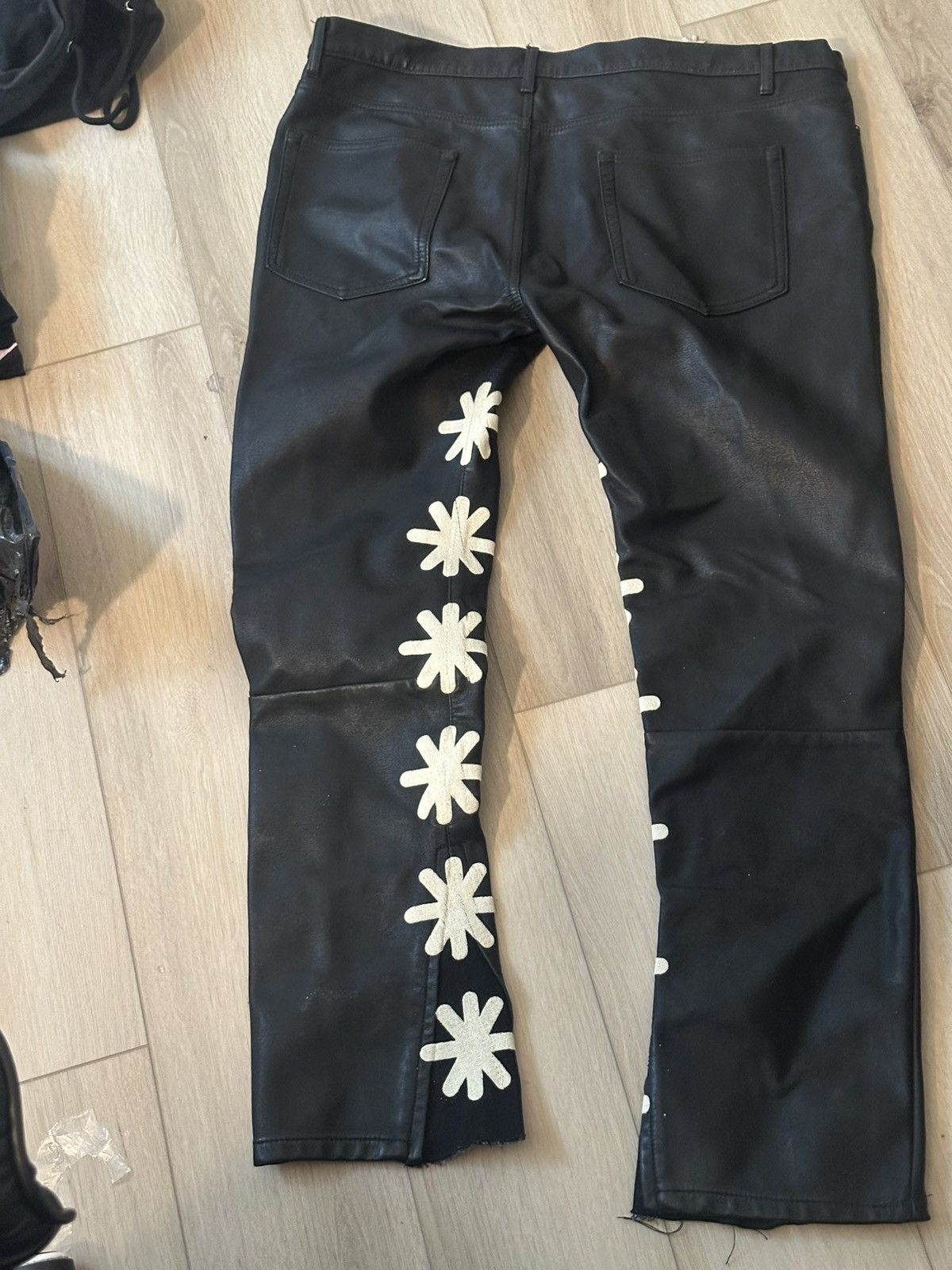 LOSTSHDWS LOSTSHDWS Flared leather pants Size US 40 / EU 56 - 3 Thumbnail