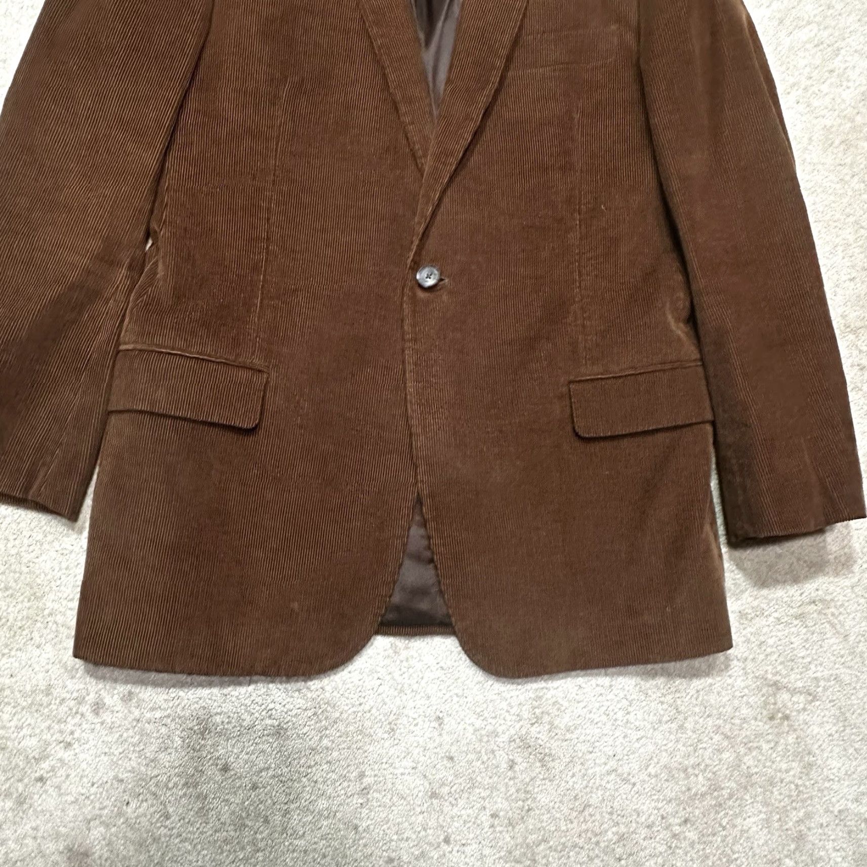 Doublet J. HILBURN Corduroy Blazer Mens 41 R Brown Casual Sport Coat Double Vent Size 42R - 4 Thumbnail