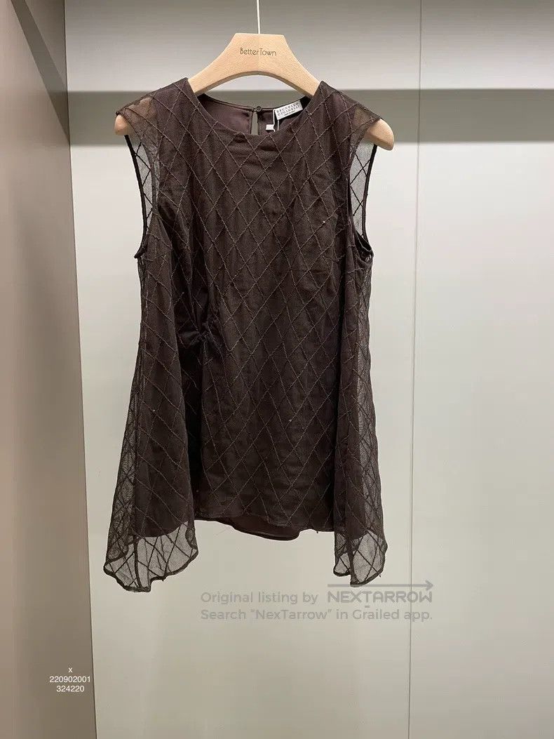 Brunello Cucinelli Brunello Cucinelli Dark brown cotton faux two-piece vest Size S / US 4 / IT 40 - 1 Thumbnail