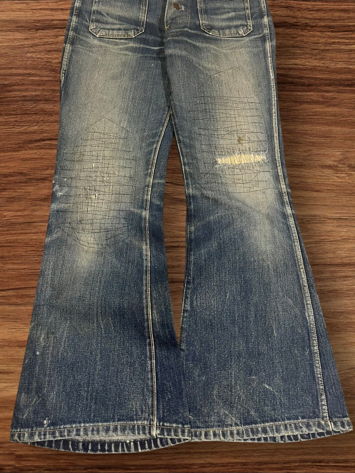 Hysteric Glamour Japanese Brand John Bull Bell Bottom Button Fly Flare Jeans Size US 30 / EU 46 - 12 Thumbnail