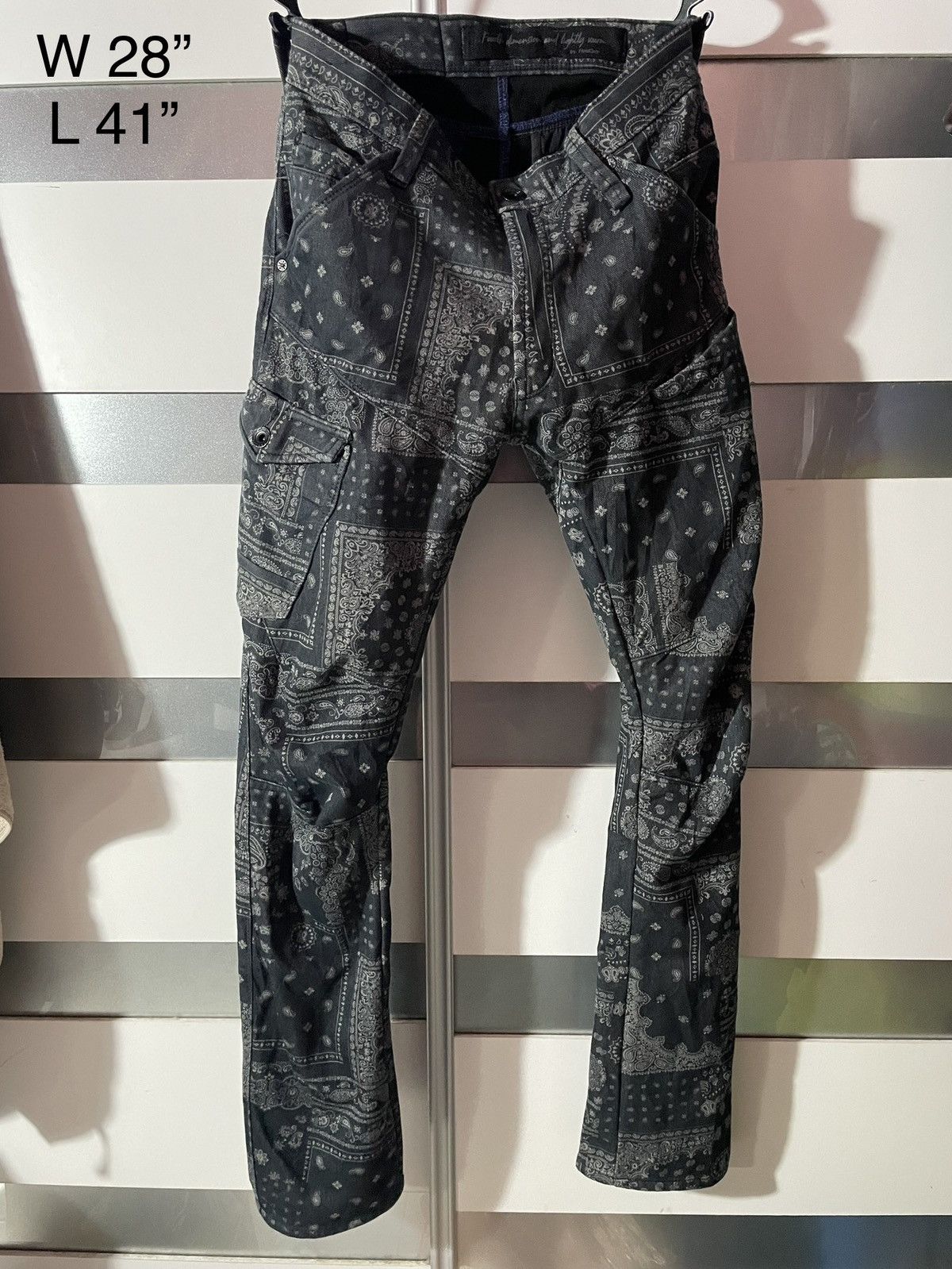 Japanese Brand 🔥FIELDCORE BANDANA SKINNY CARGO LIKE KAPITAL BORO paisley Size US 28 / EU 44 - 2 Thumbnail