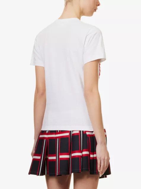 Comme des Garcons Girl o1mle0824 Floral Applique T-Shirt in White & Red Size M / US 6-8 / IT 42-44 - 4 Thumbnail