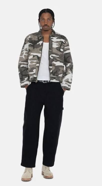 image of Stussy Canvas Shop Jacket in Yellow, Men's (Size Medium)