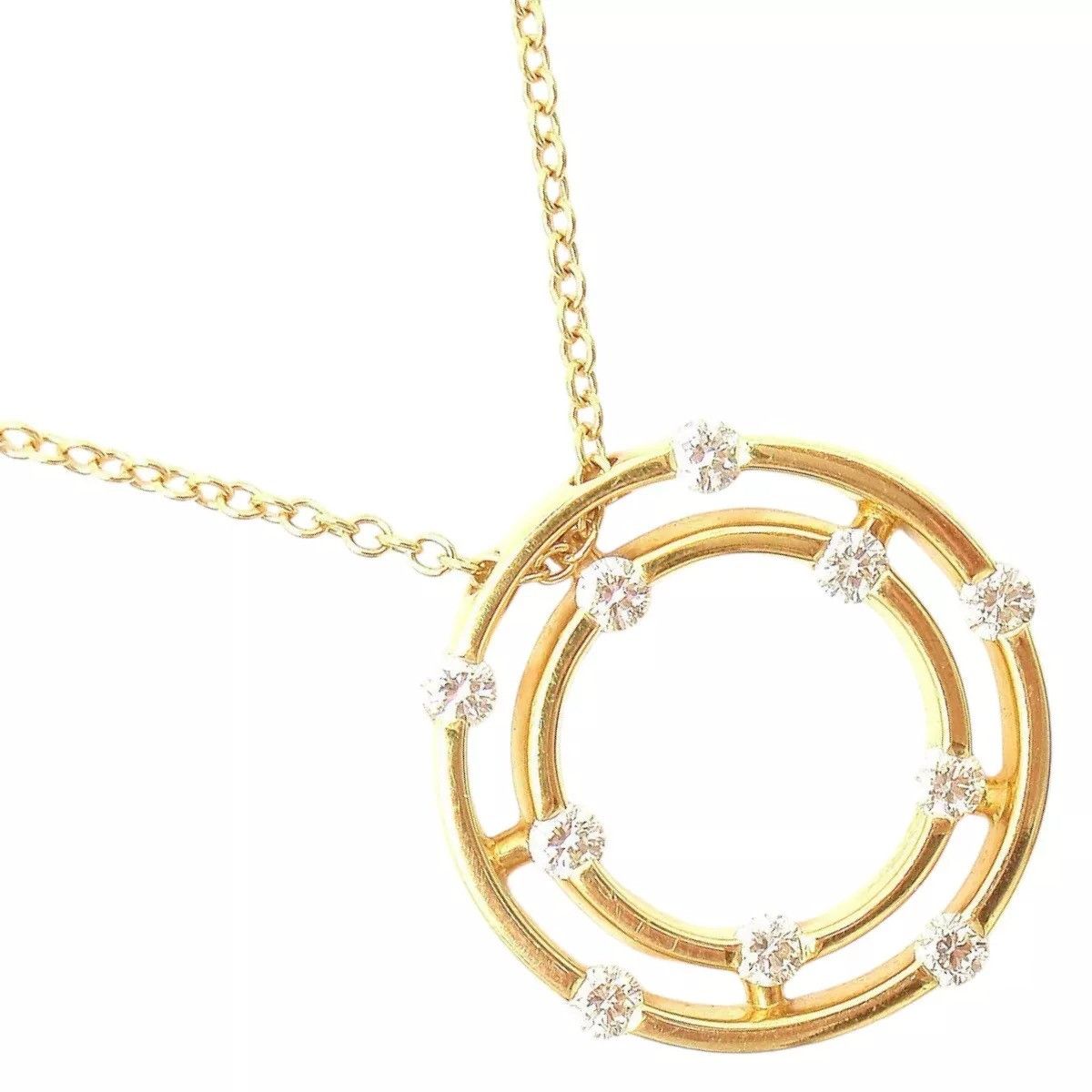 Other Roberto Coin 18k Double Hoop Diamond Pendant Necklace Size ONE SIZE - 1 Thumbnail