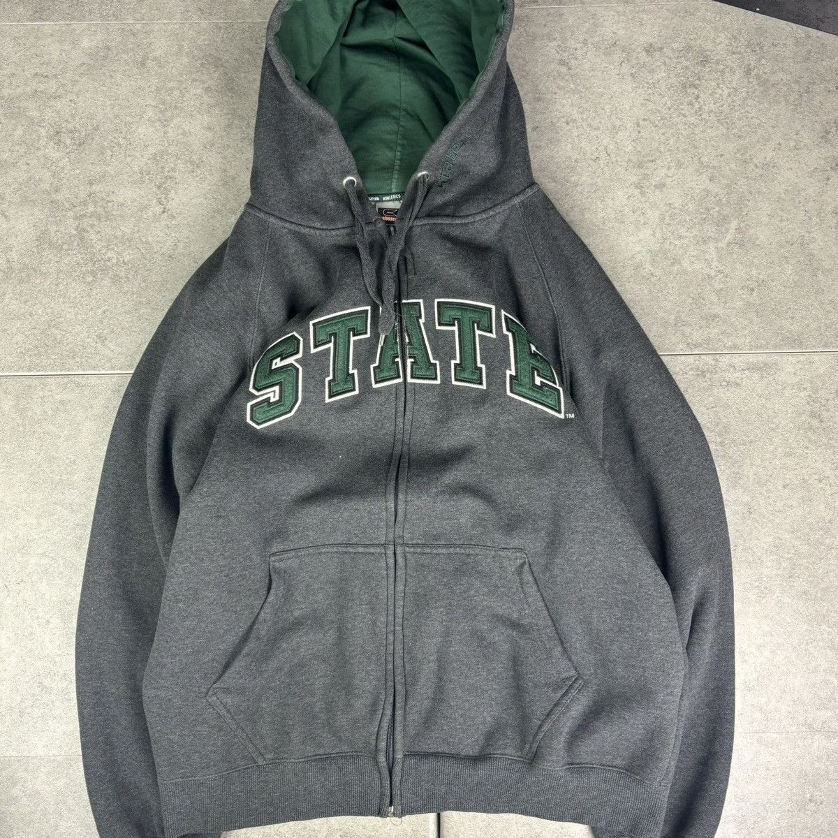 Colosseum Athletics Gray msu michigan state full zip up hooded sweatshirt Size US XL / EU 56 / 4 - 1 Thumbnail