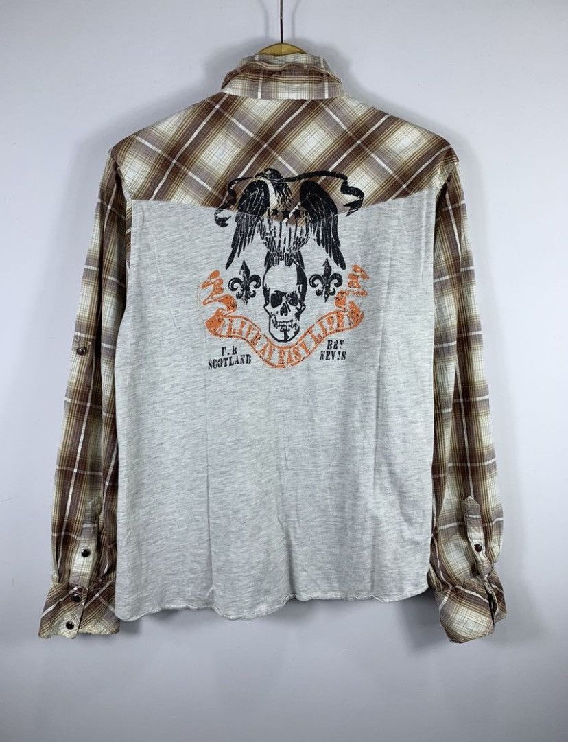 20471120 Japanese Water Back Poem Skull button up shirt cdg style Size US L / EU 52-54 / 3 - 1 Thumbnail