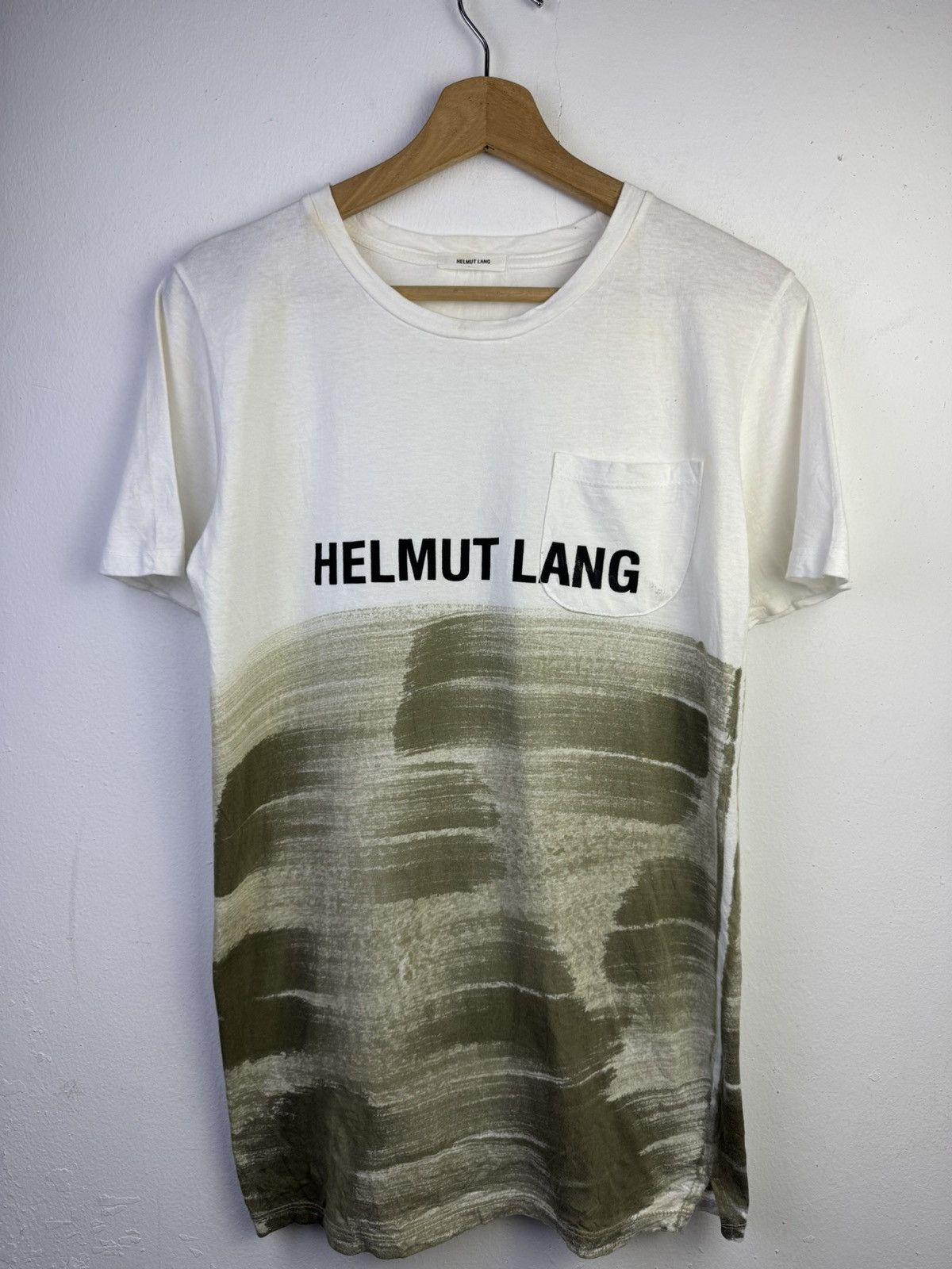 Helmut Lang Helmut Lang printed cotton Tshirt with a brushstroke design Size US S / EU 44-46 / 1 - 1 Thumbnail