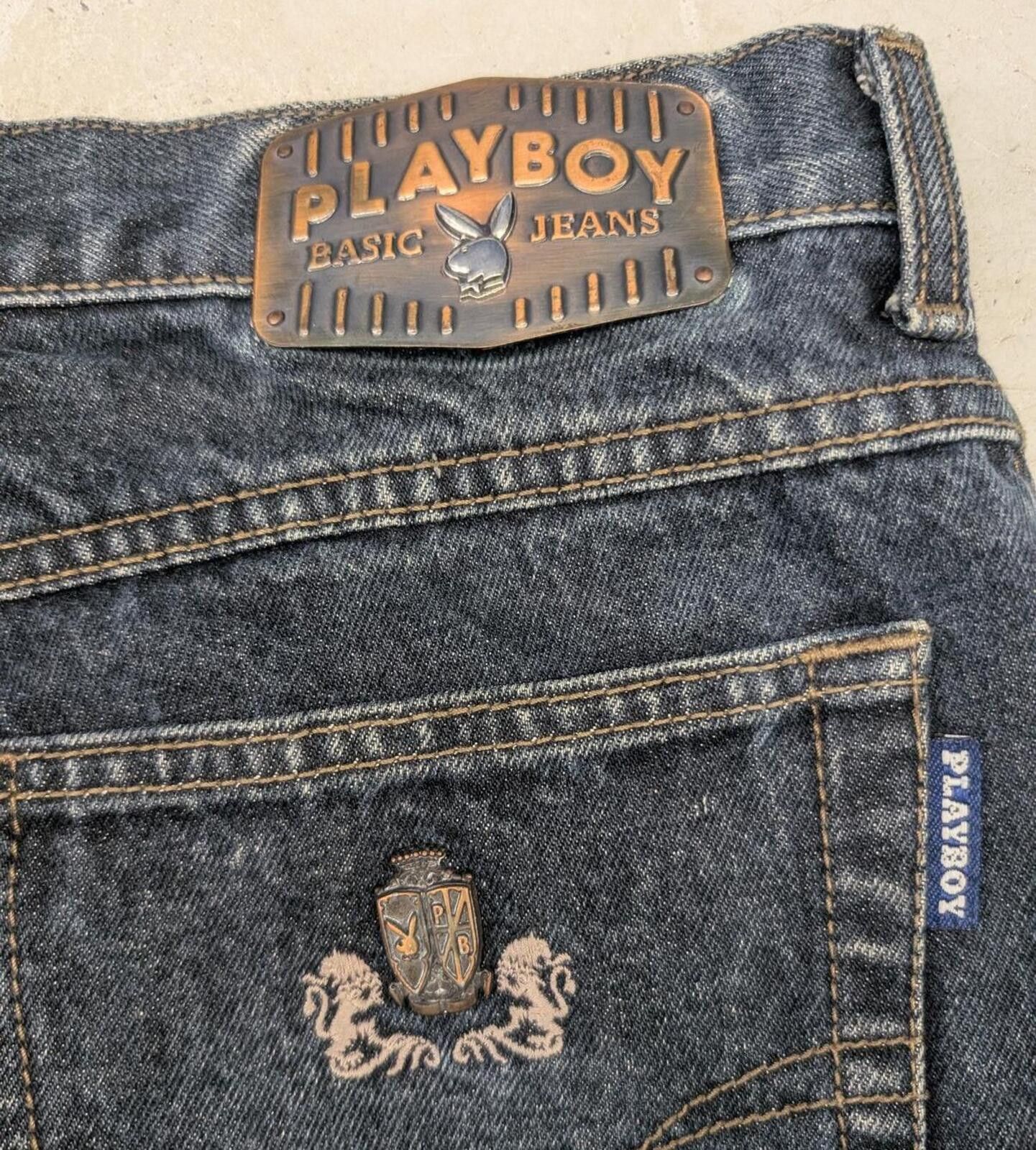 Playboy Vintage 90s Playboy Basic Jeans Dark Blue Denim Size US 31 - 2 Thumbnail